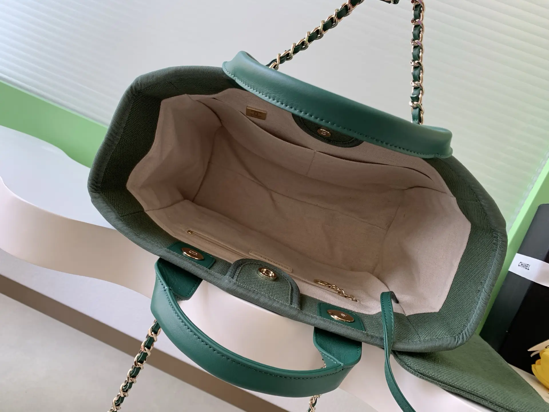 Chanel Shopping Bag Olive Green