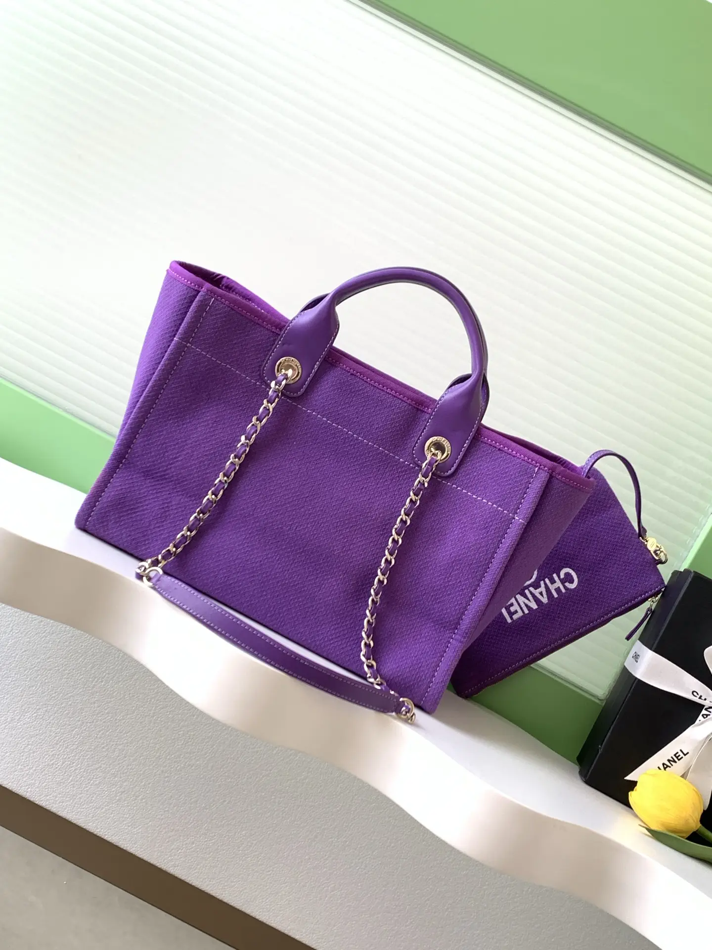 Chanel Shopping Bag Purple