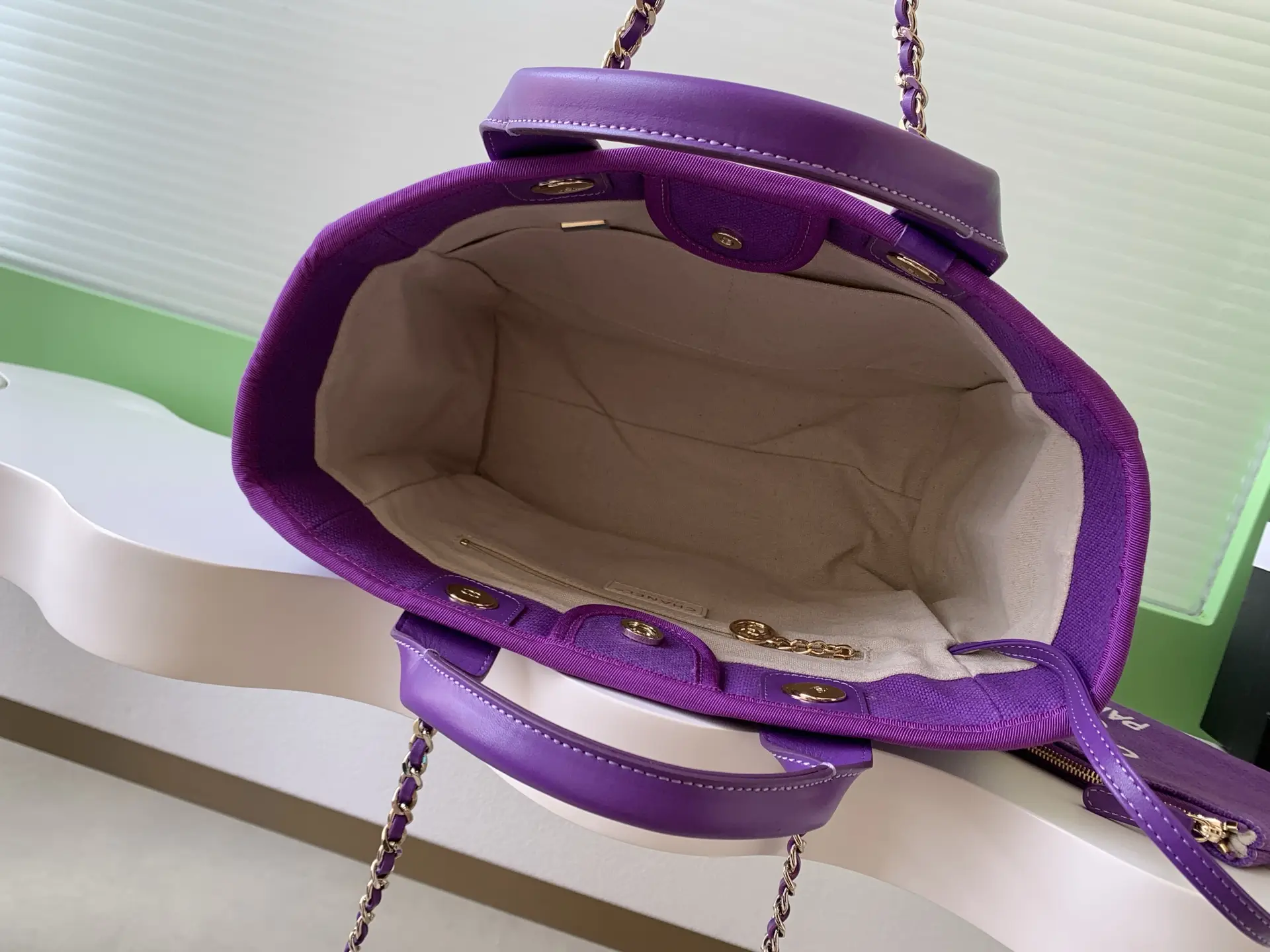 Chanel Shopping Bag Purple