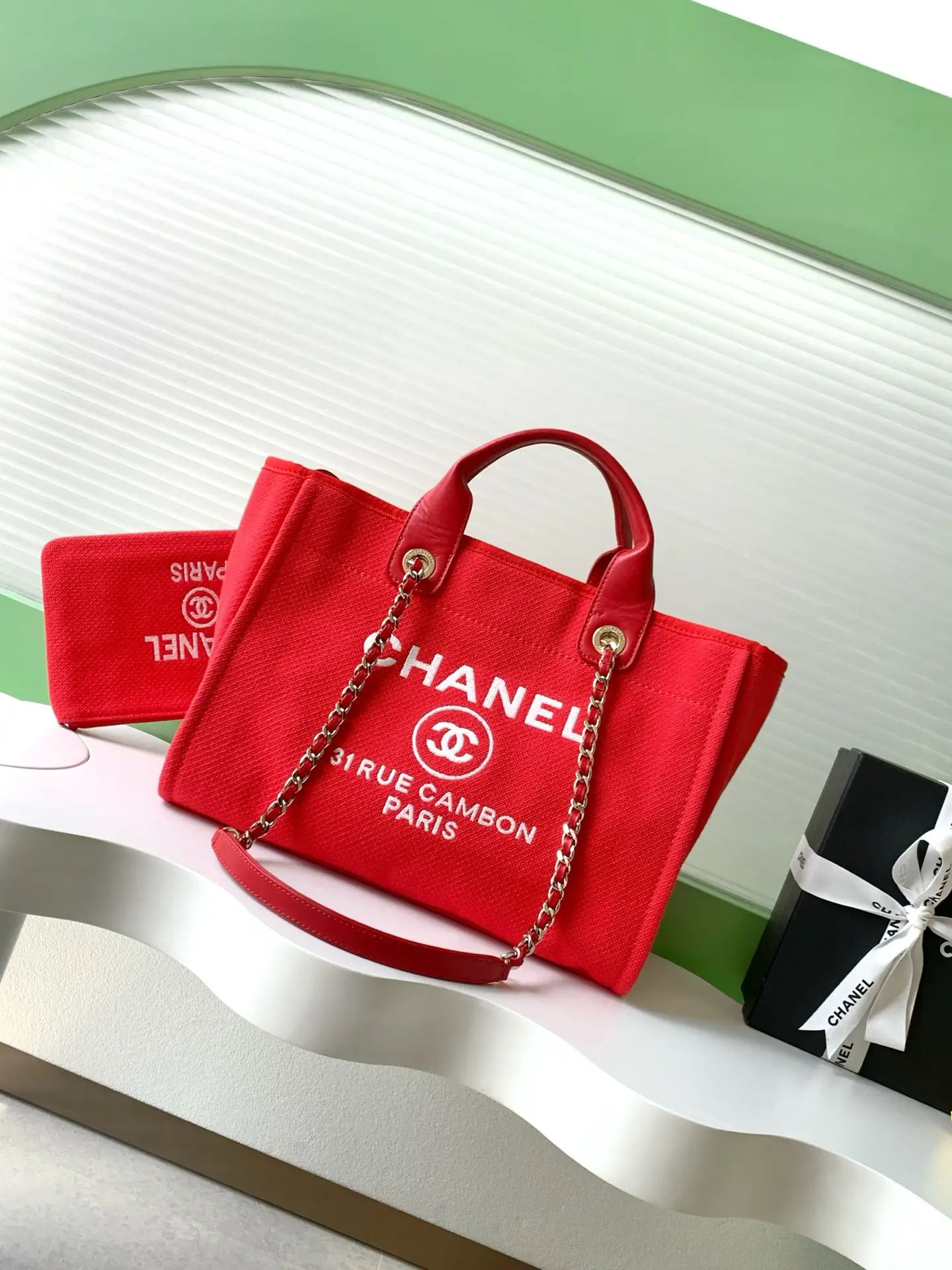Chanel Shopping Bag Red