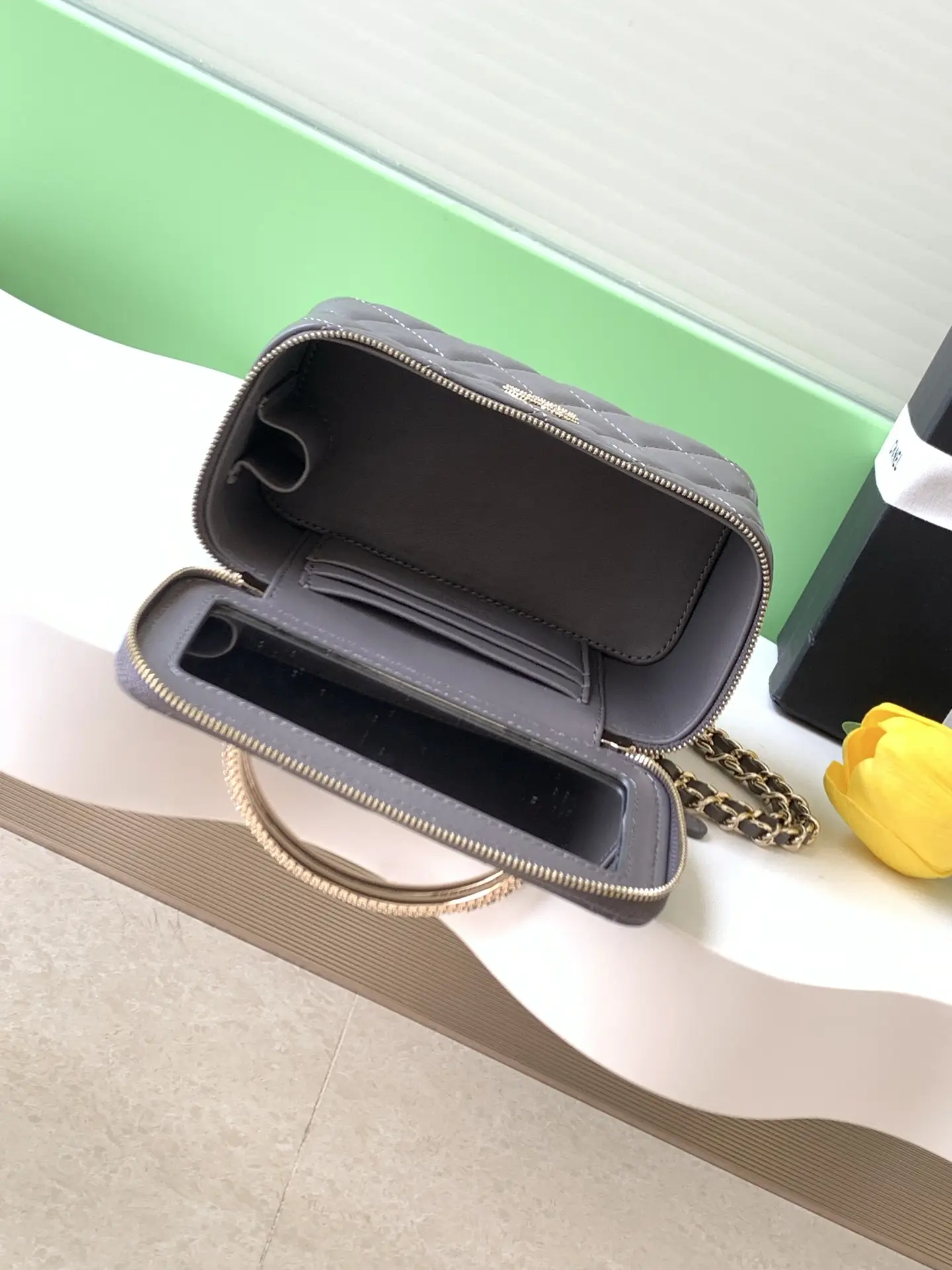 Chanel Vanity Bag with Handle AP4842 Grey