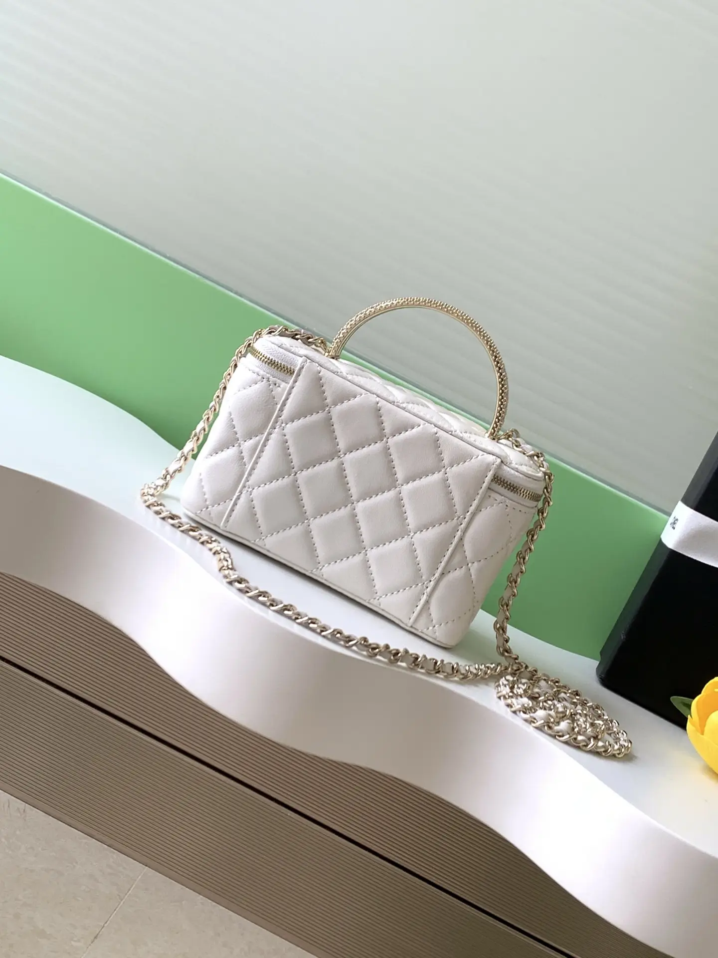 Chanel Vanity Bag with Handle AP4842 White