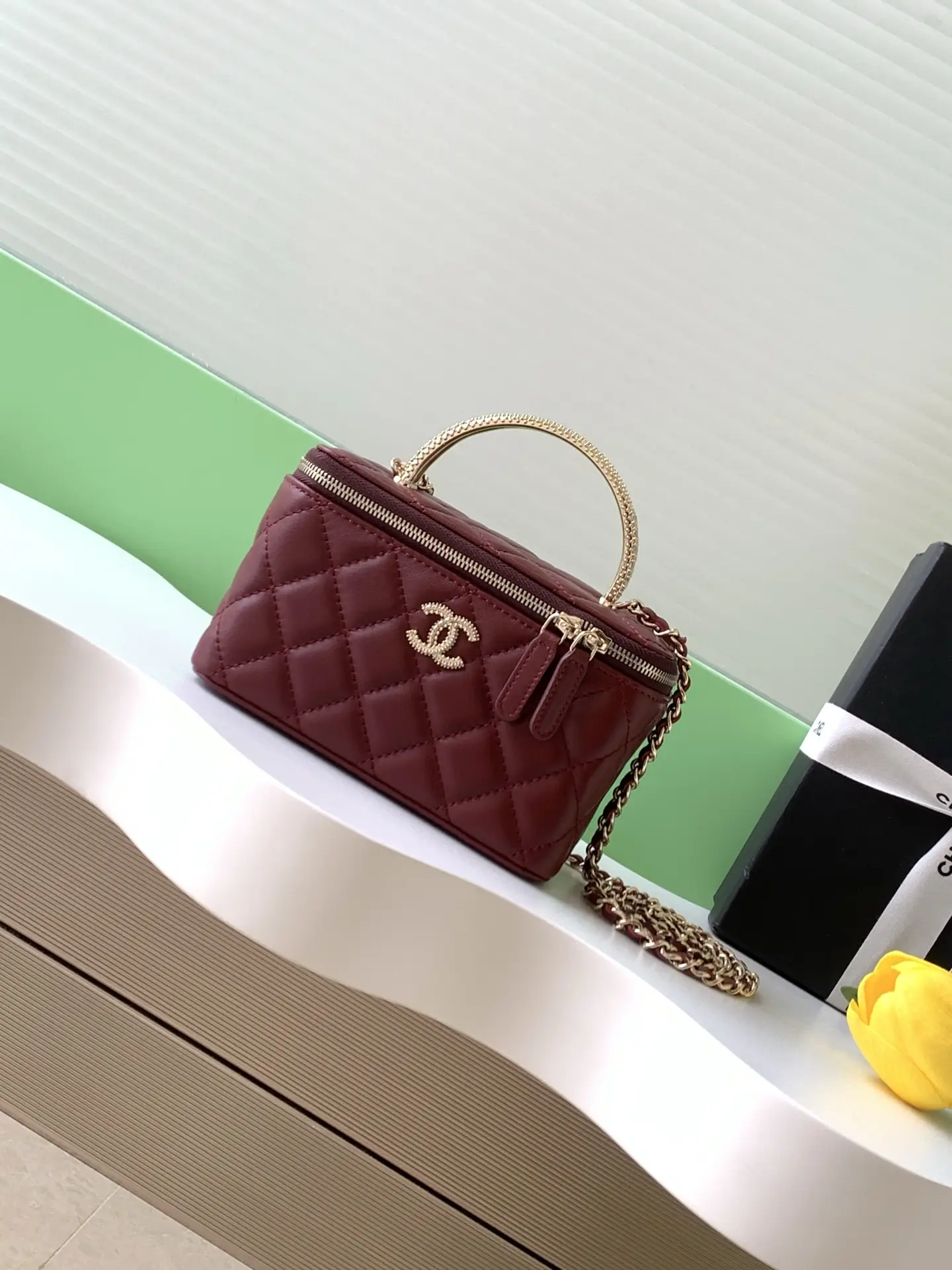 Chanel Vanity Bag with Handle AP4842 Wine Red
