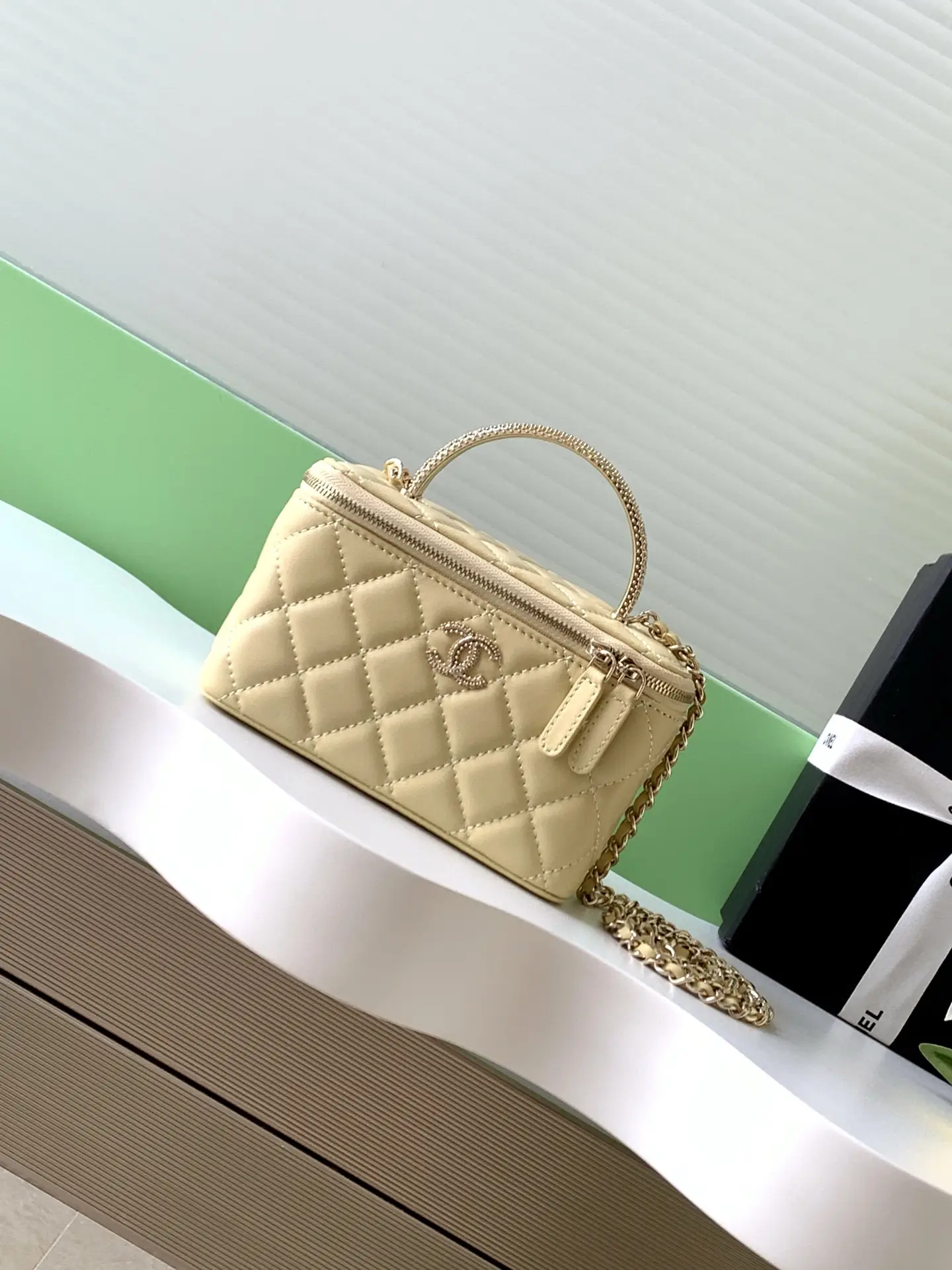 Chanel Vanity Bag with Handle AP4842 Yellow