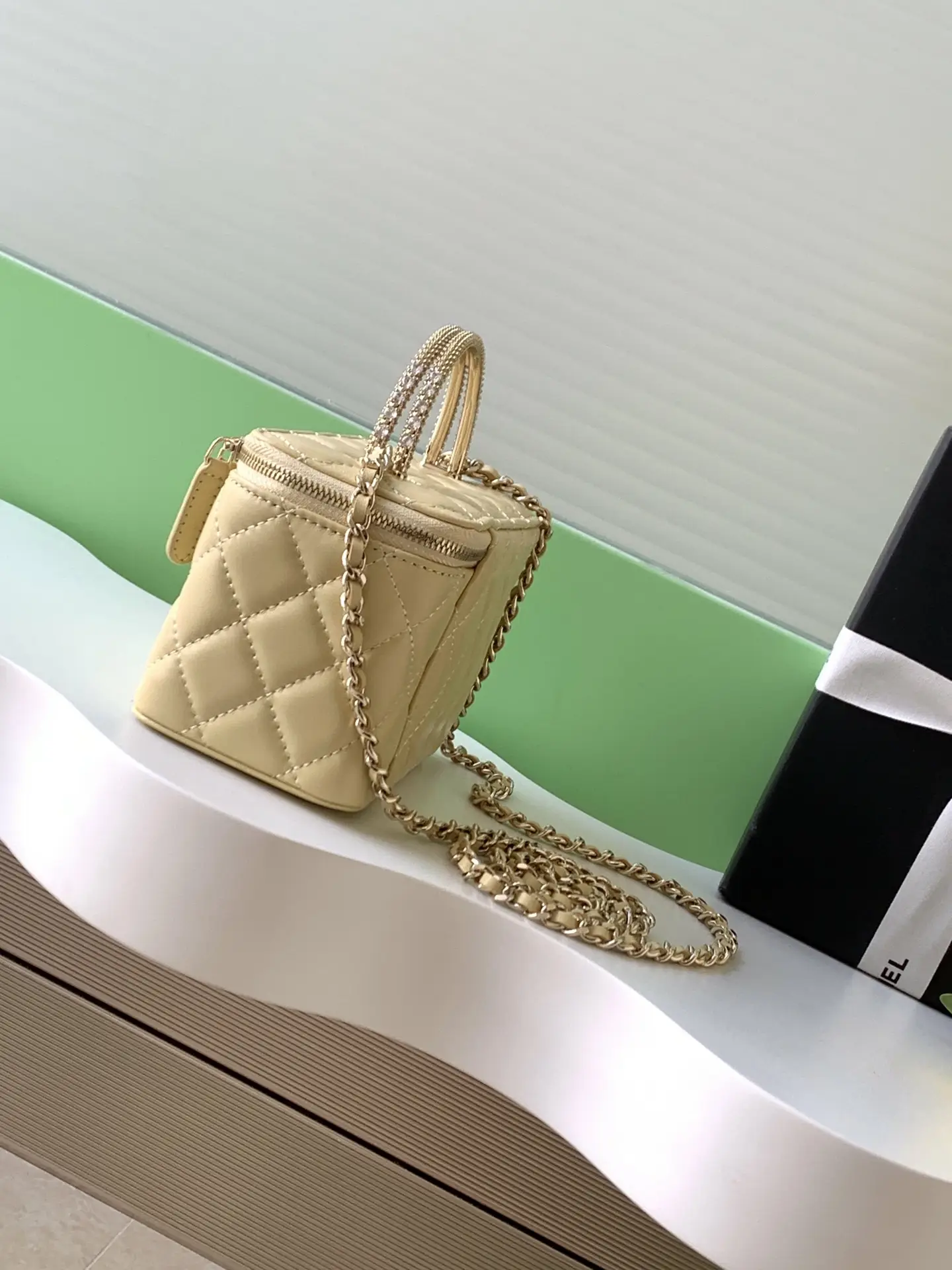 Chanel Vanity Bag with Handle AP4842 Yellow