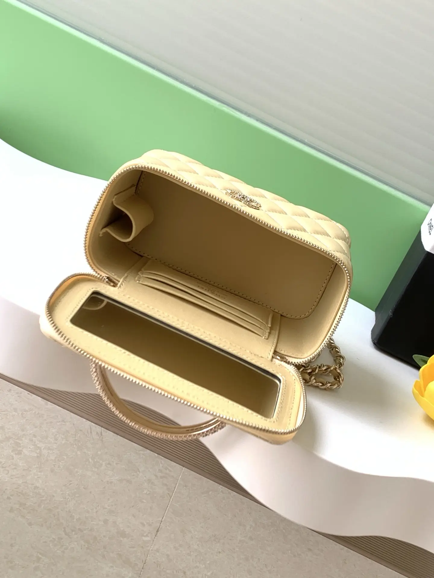Chanel Vanity Bag with Handle AP4842 Yellow