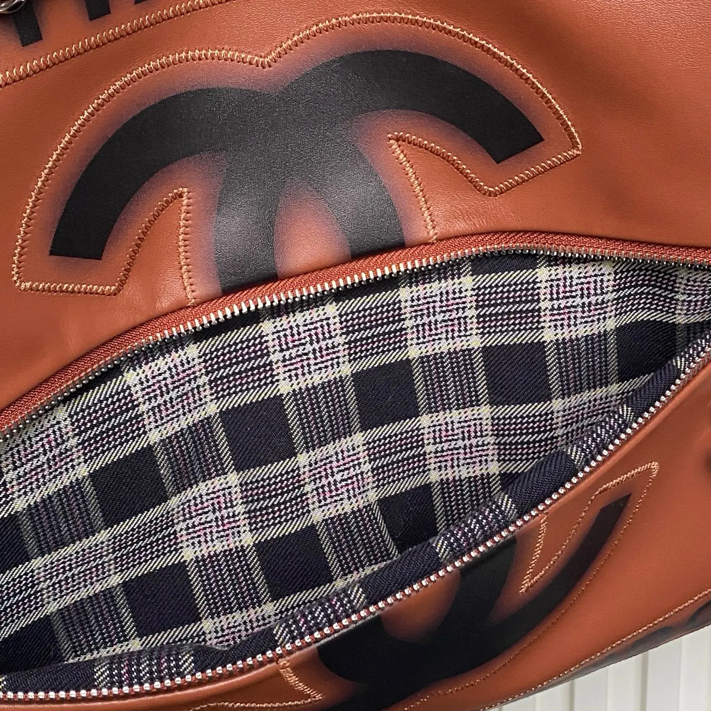 Chanel Vintage Graffiti Tote Bag Brown