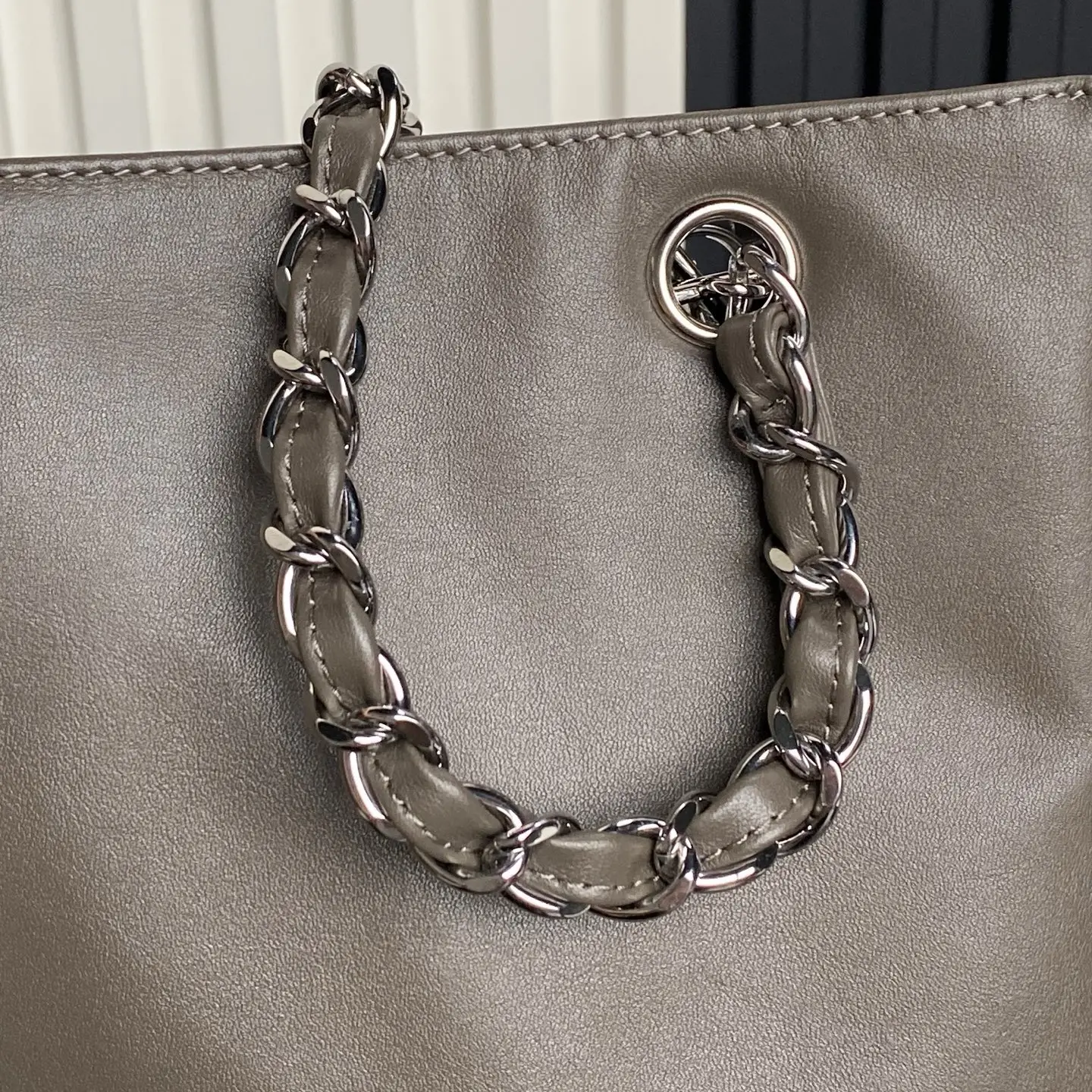 Chanel Vintage Graffiti Tote Bag Dark Grey