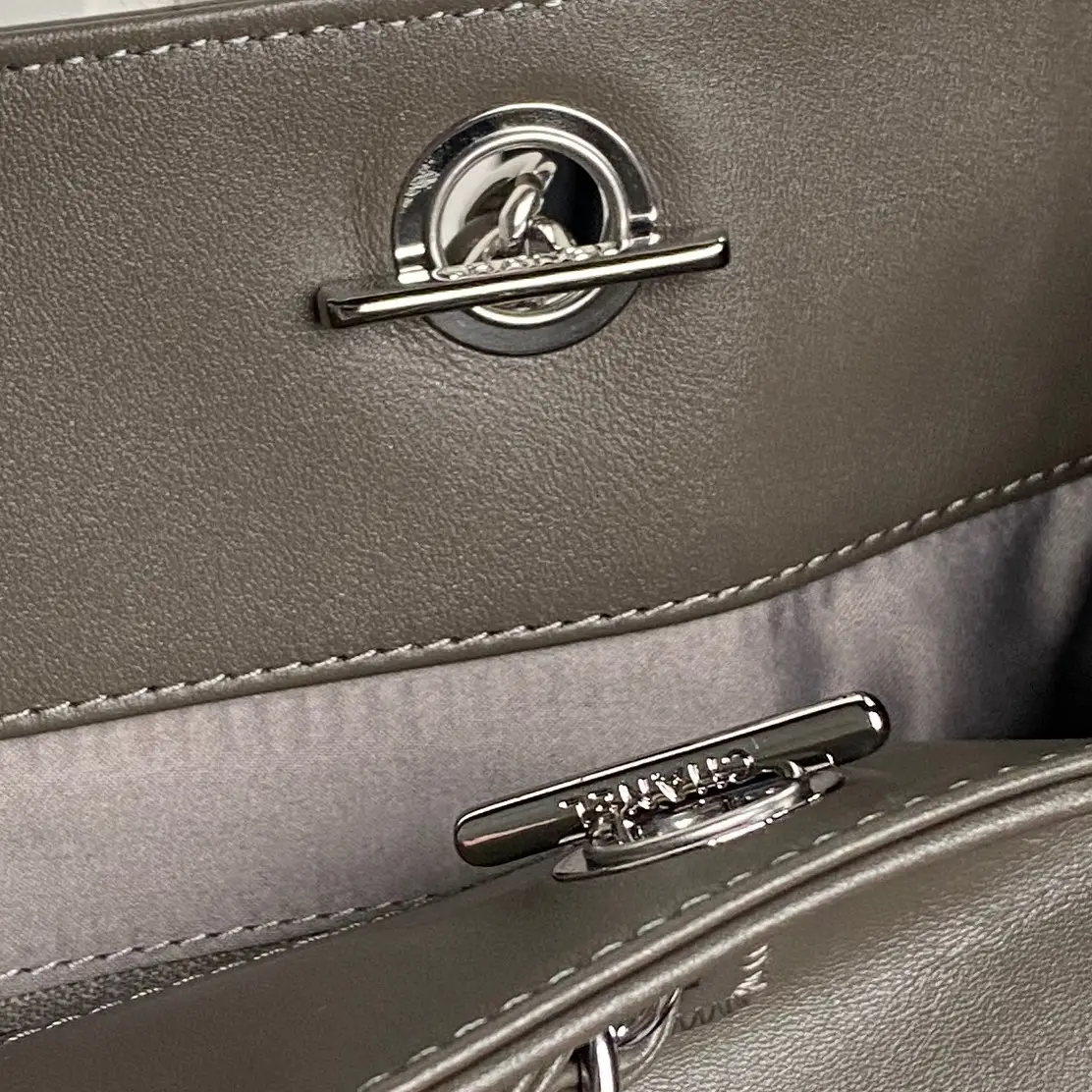 Chanel Vintage Graffiti Tote Bag Dark Grey