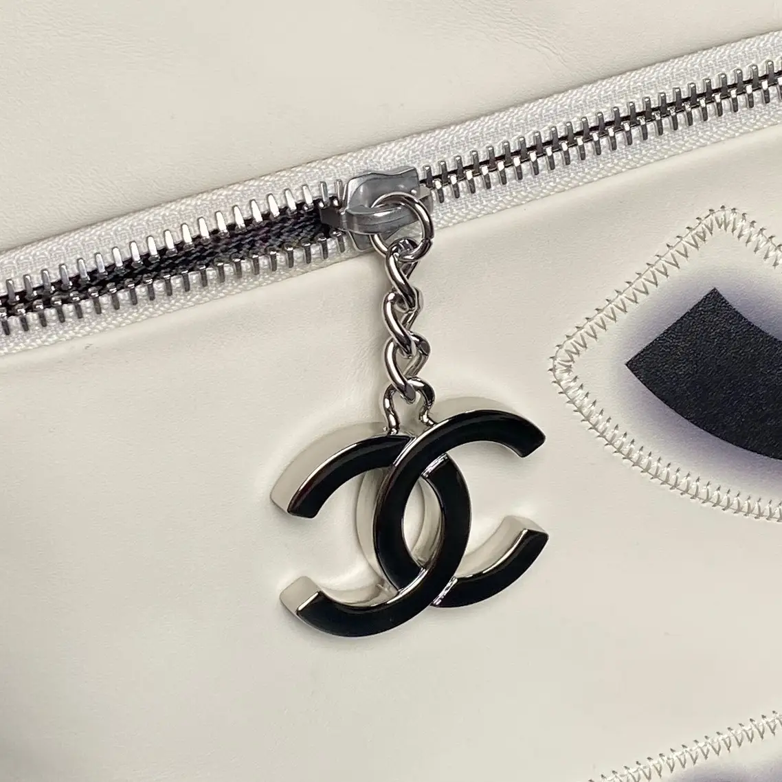 Chanel Vintage Graffiti Tote Bag White