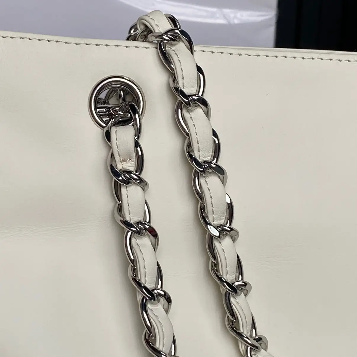 Chanel Vintage Graffiti Tote Bag White