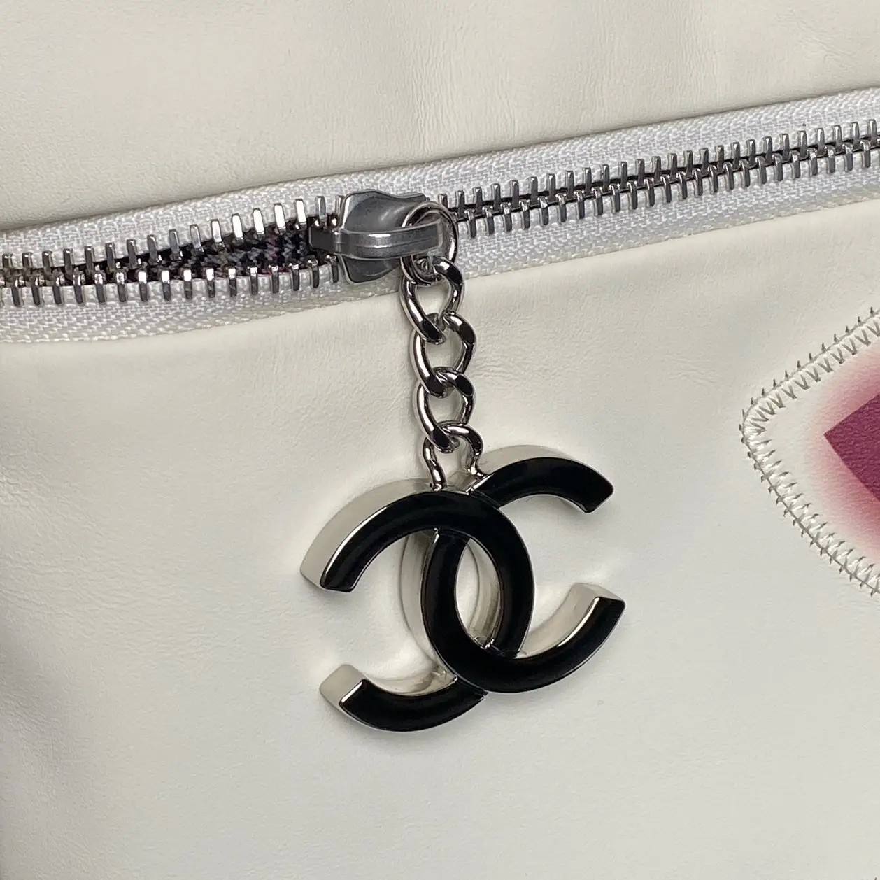 Chanel Vintage Graffiti Tote Bag White