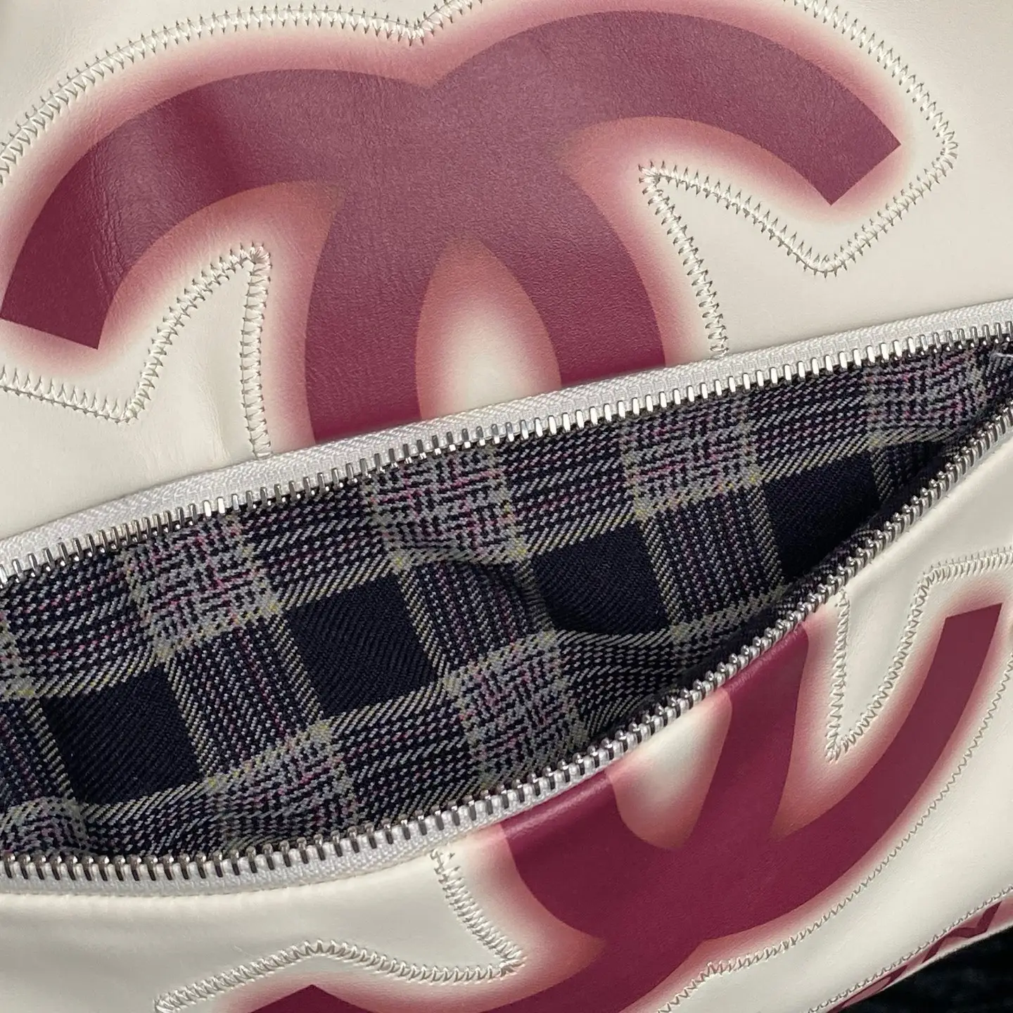 Chanel Vintage Graffiti Tote Bag White