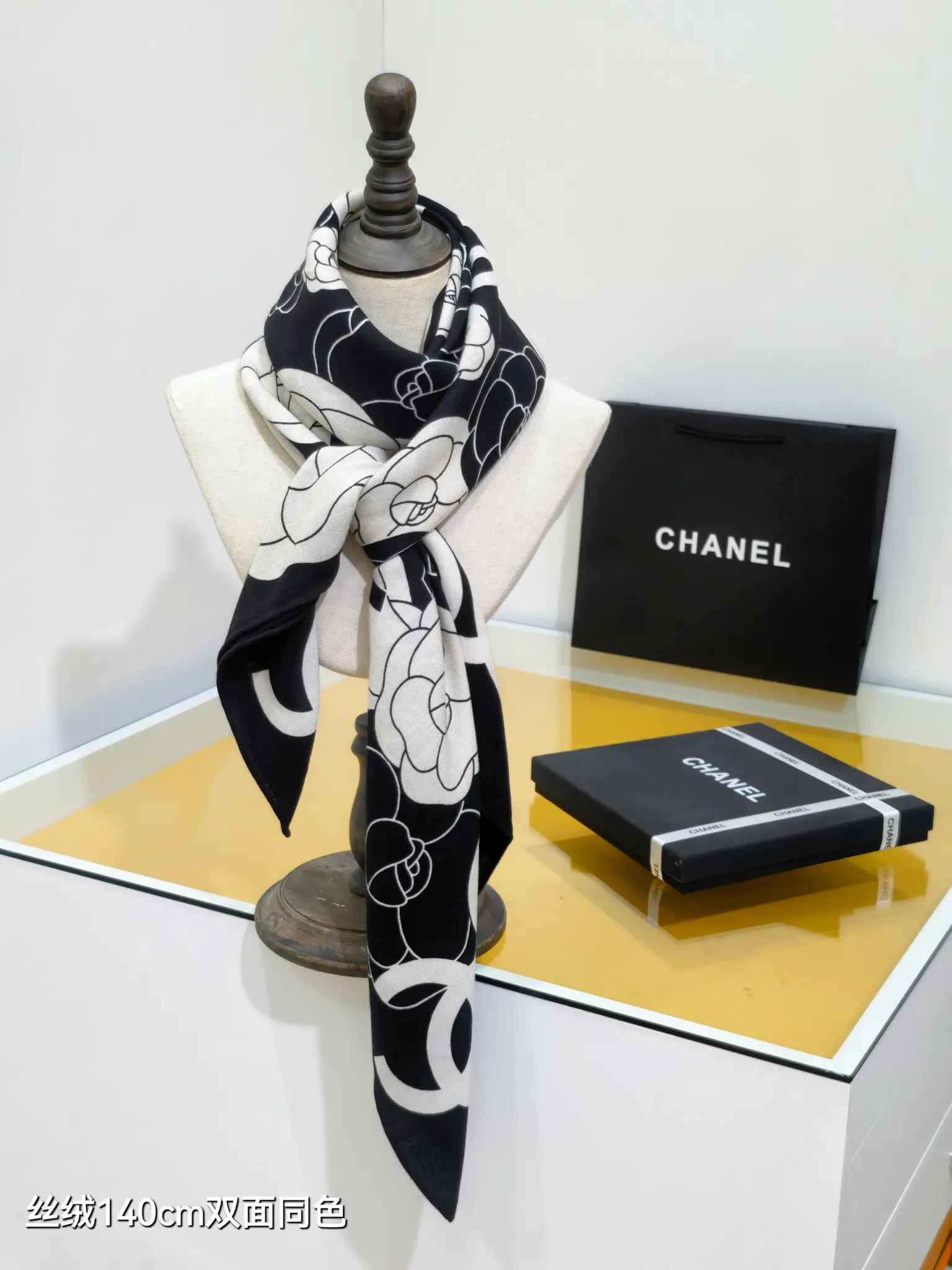 Chanel floral scarf