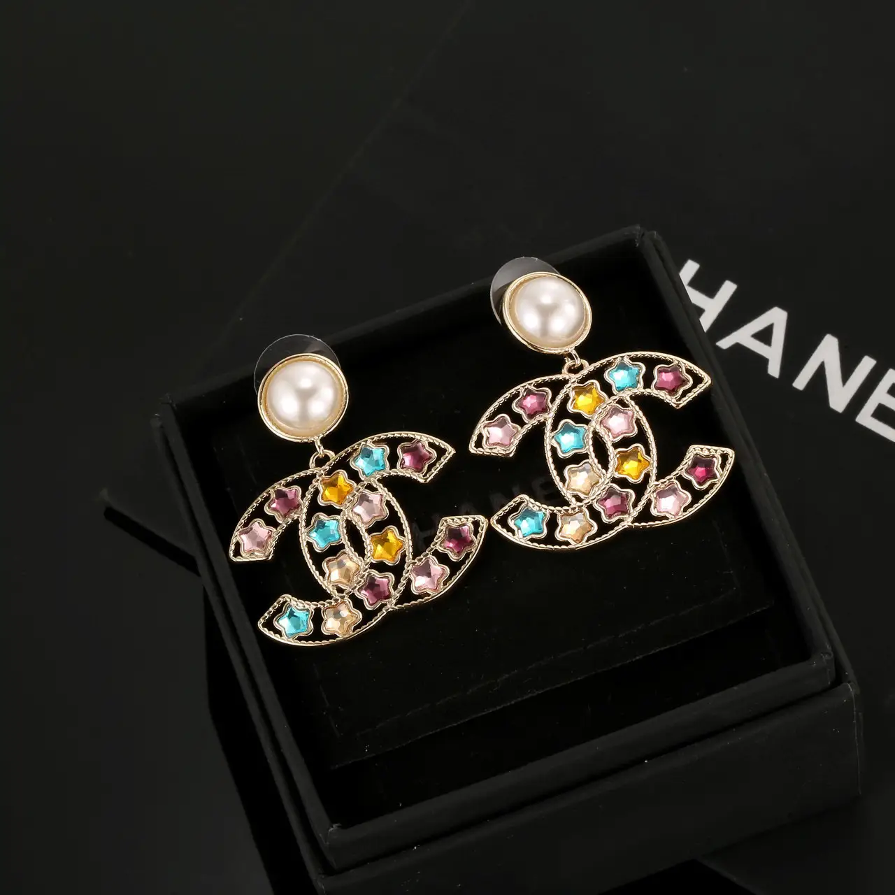 Chanel Star Colored Earrings