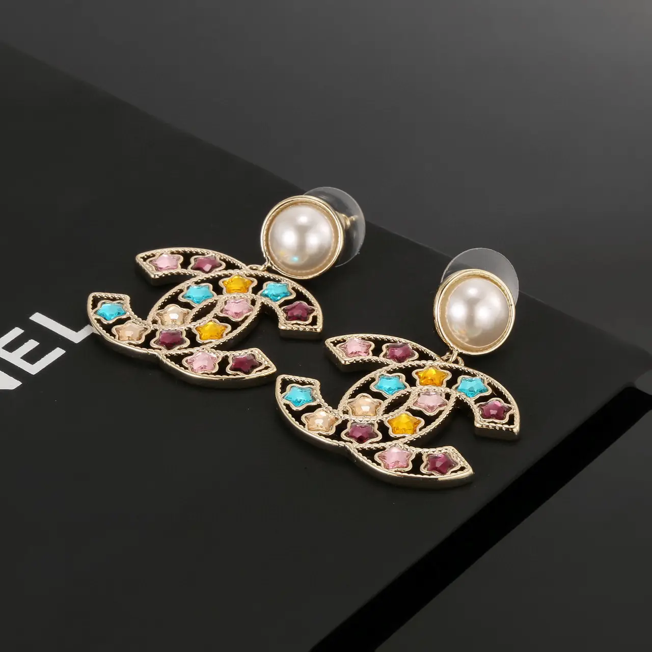 Chanel Star Colored Earrings