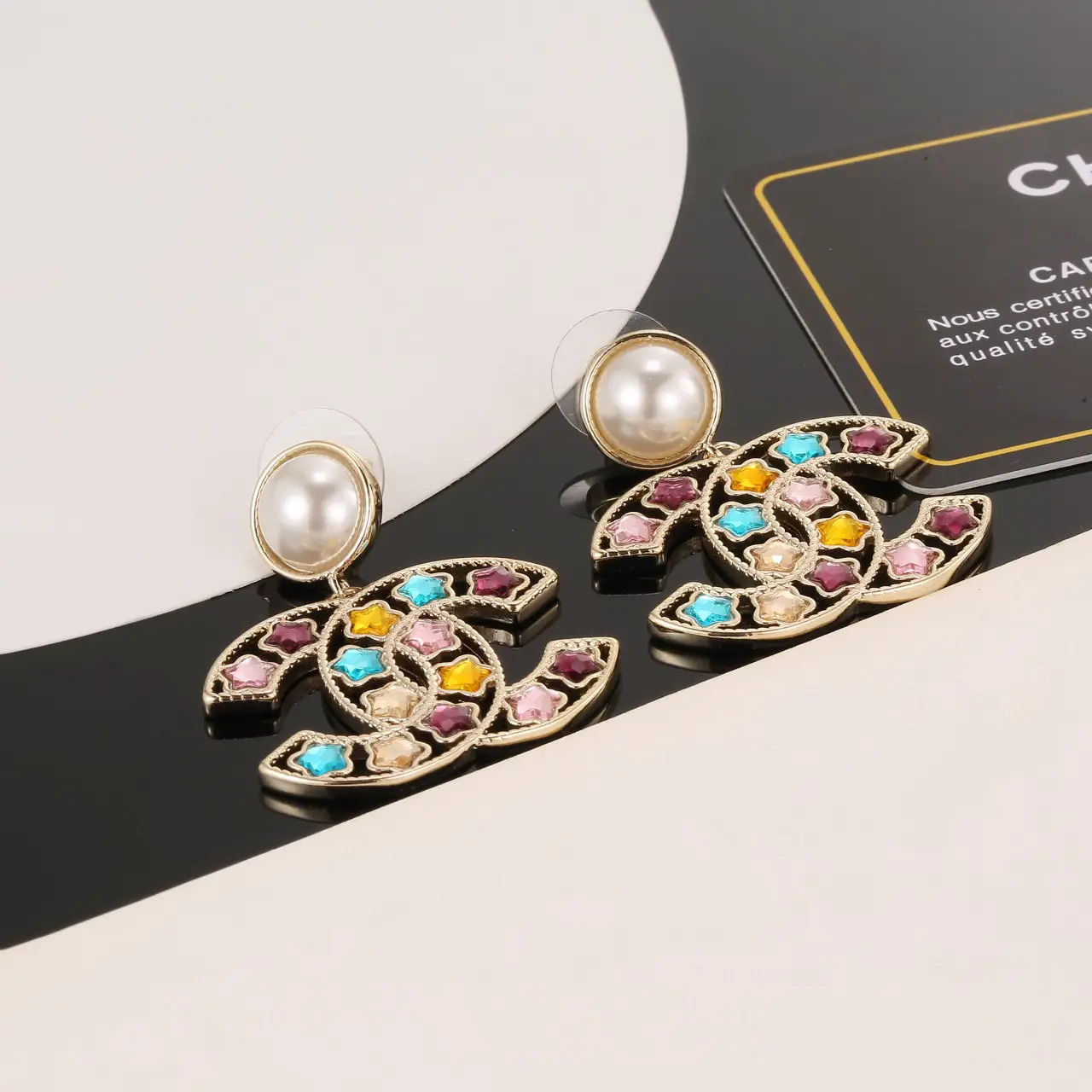 Chanel Star Colored Earrings