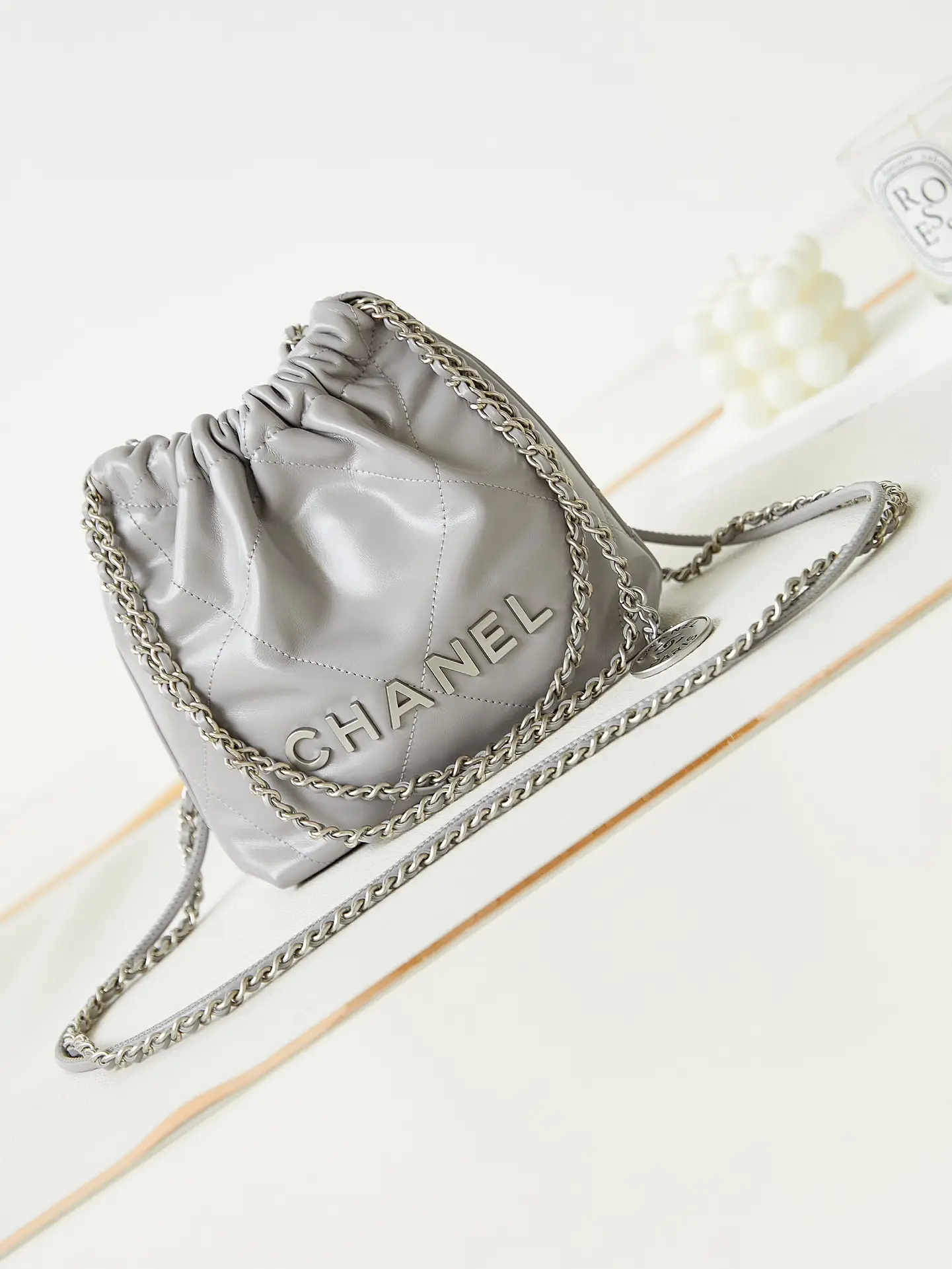 Chanel 22 Mini Handbag AS3980 Gray