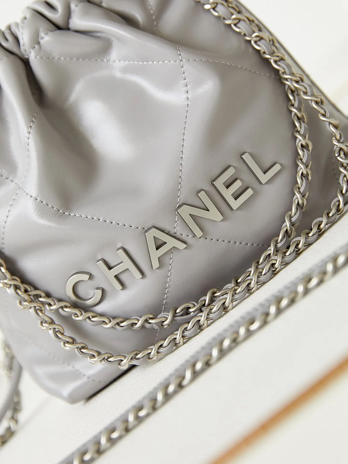 Chanel 22 Mini Handbag AS3980 Gray