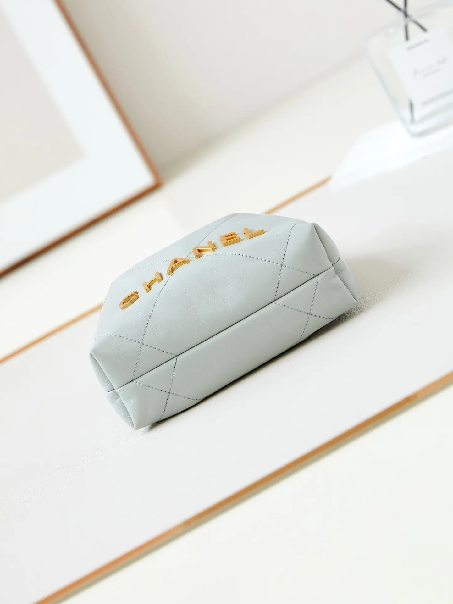 Chanel 22 Mini Handbag AS3980 Light Blue