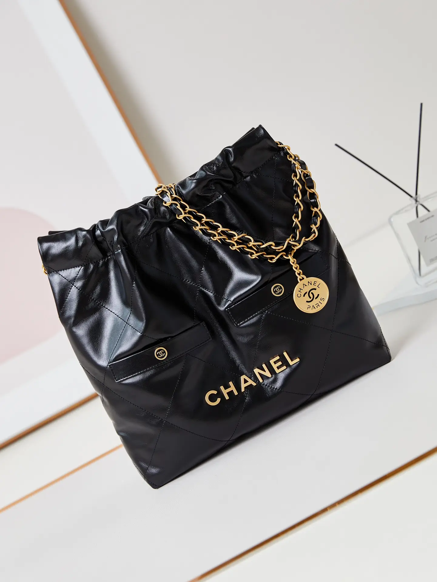 Chanel 22 Small Handbag AS3260 Black