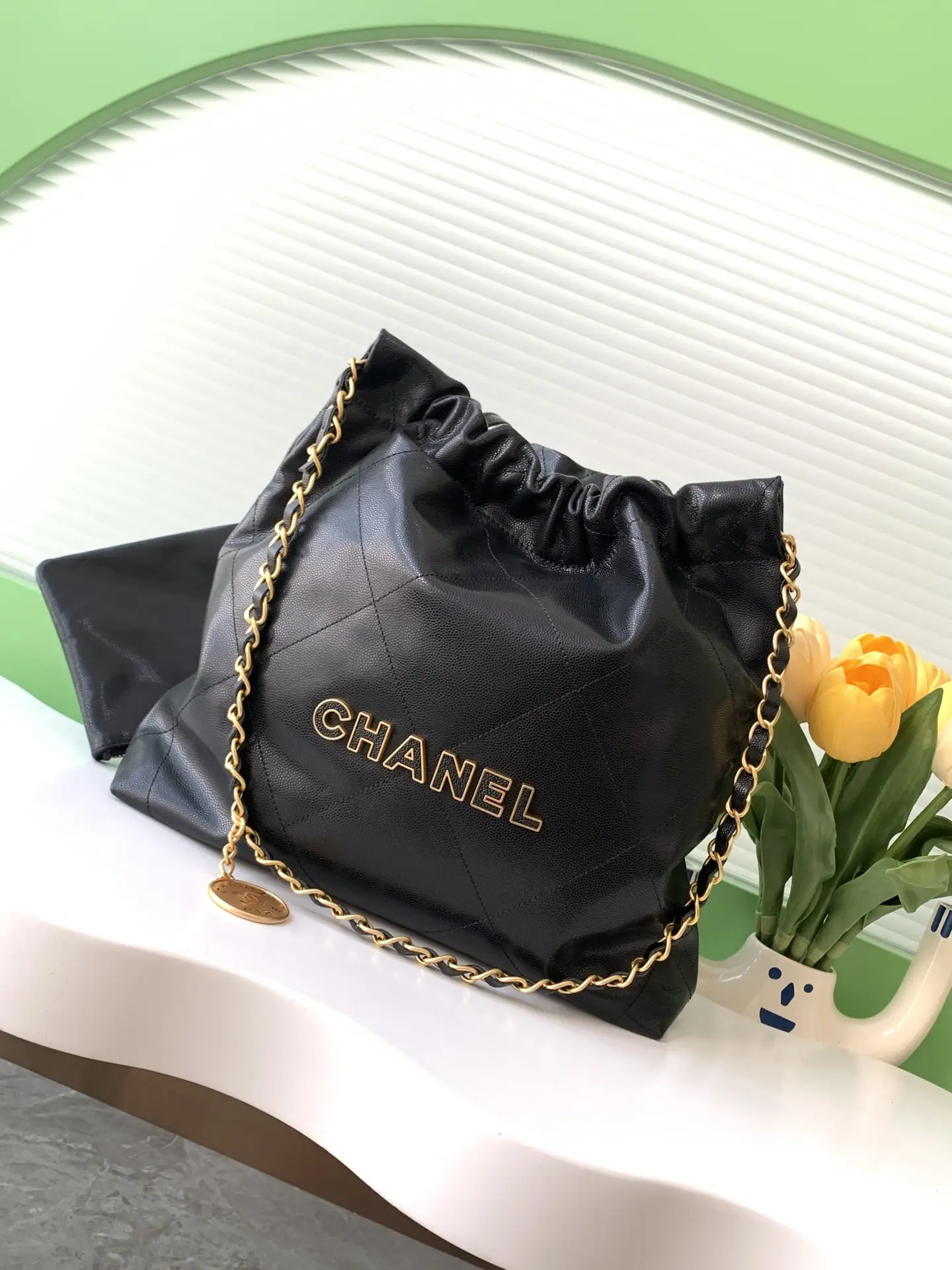 Chanel 22 Small Handbag AS3260 Black