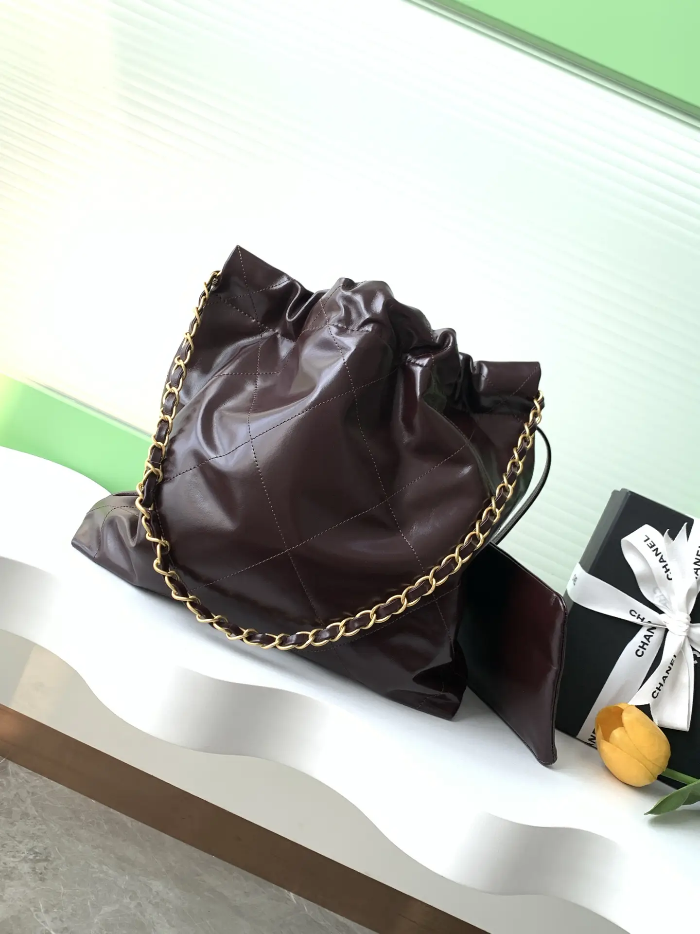 Chanel 22 Small Handbag AS3260 Burgundy