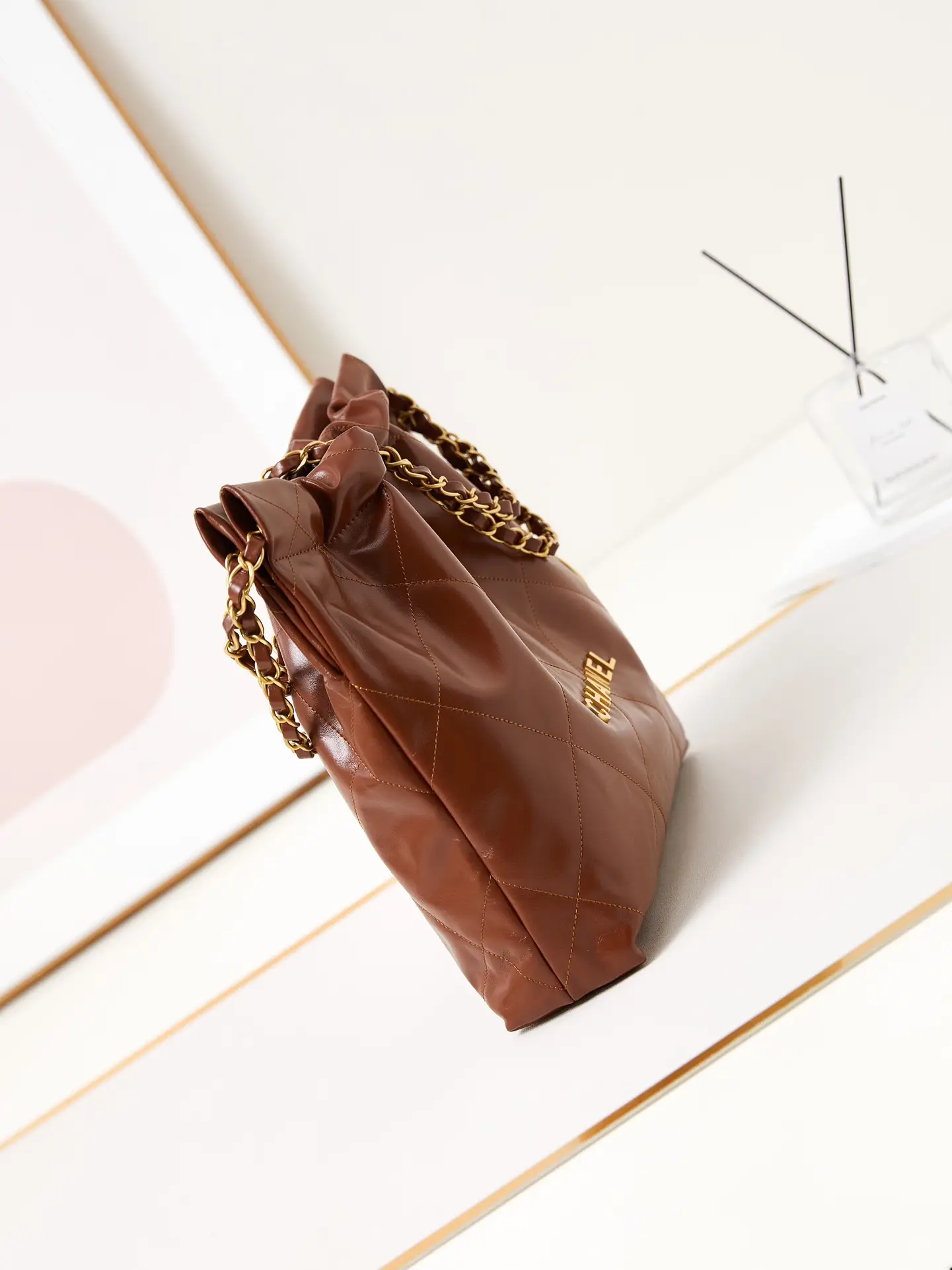 Chanel 22 Small Handbag AS3260 Caramel