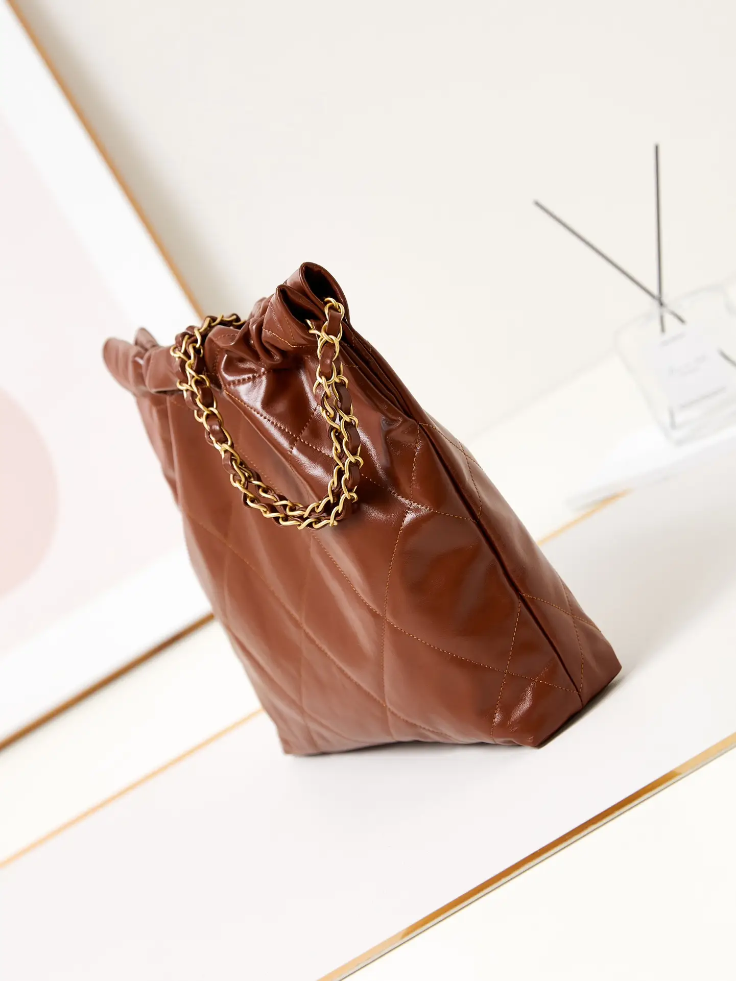 Chanel 22 Small Handbag AS3260 Caramel