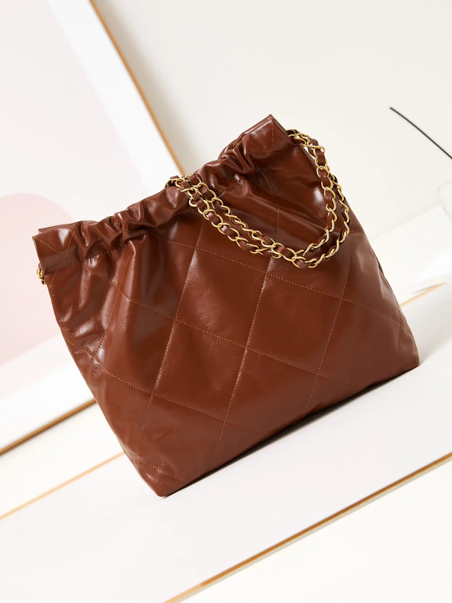 Chanel 22 Small Handbag AS3260 Caramel