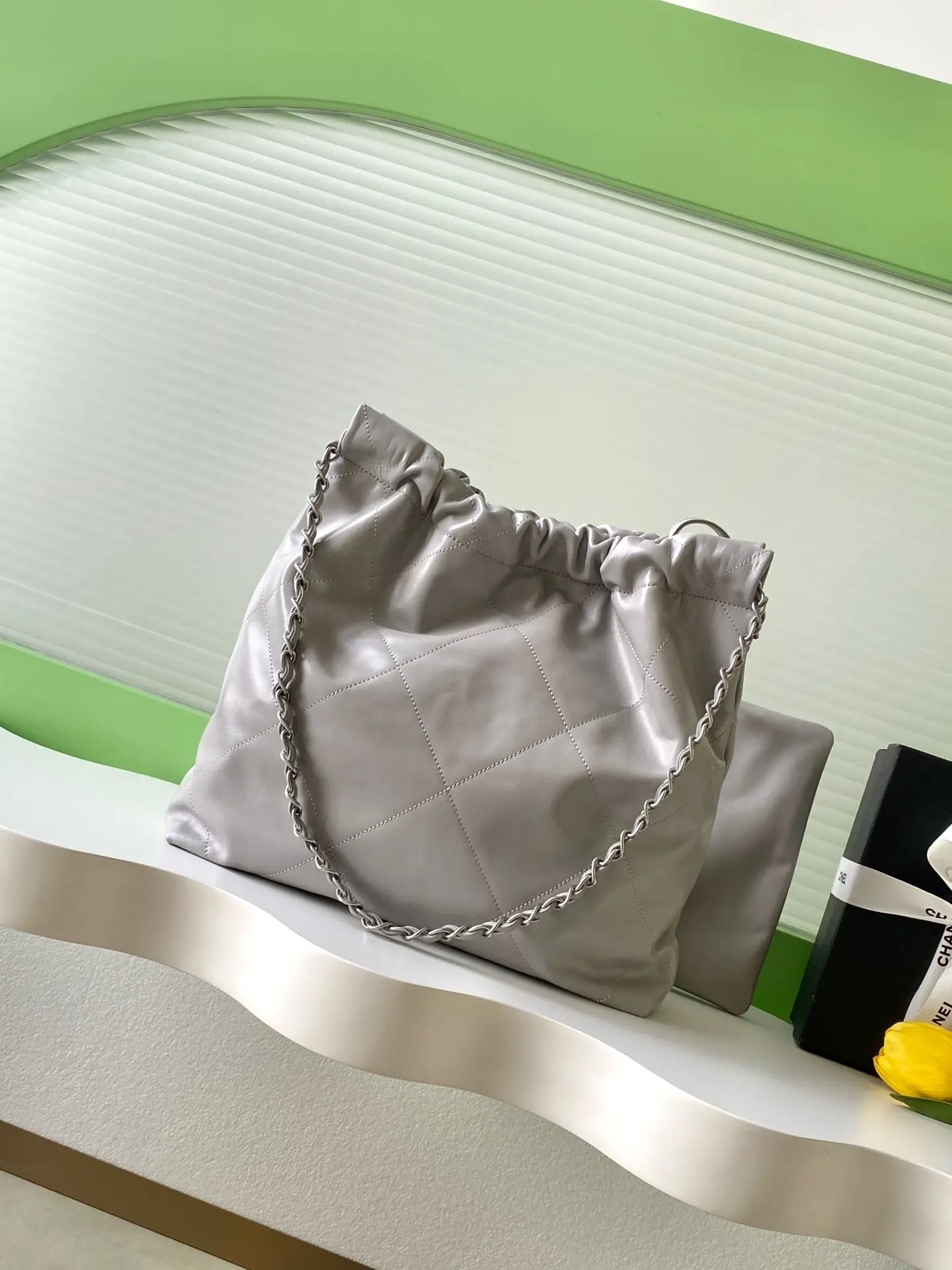 Chanel 22 Small Handbag AS3260 Gray