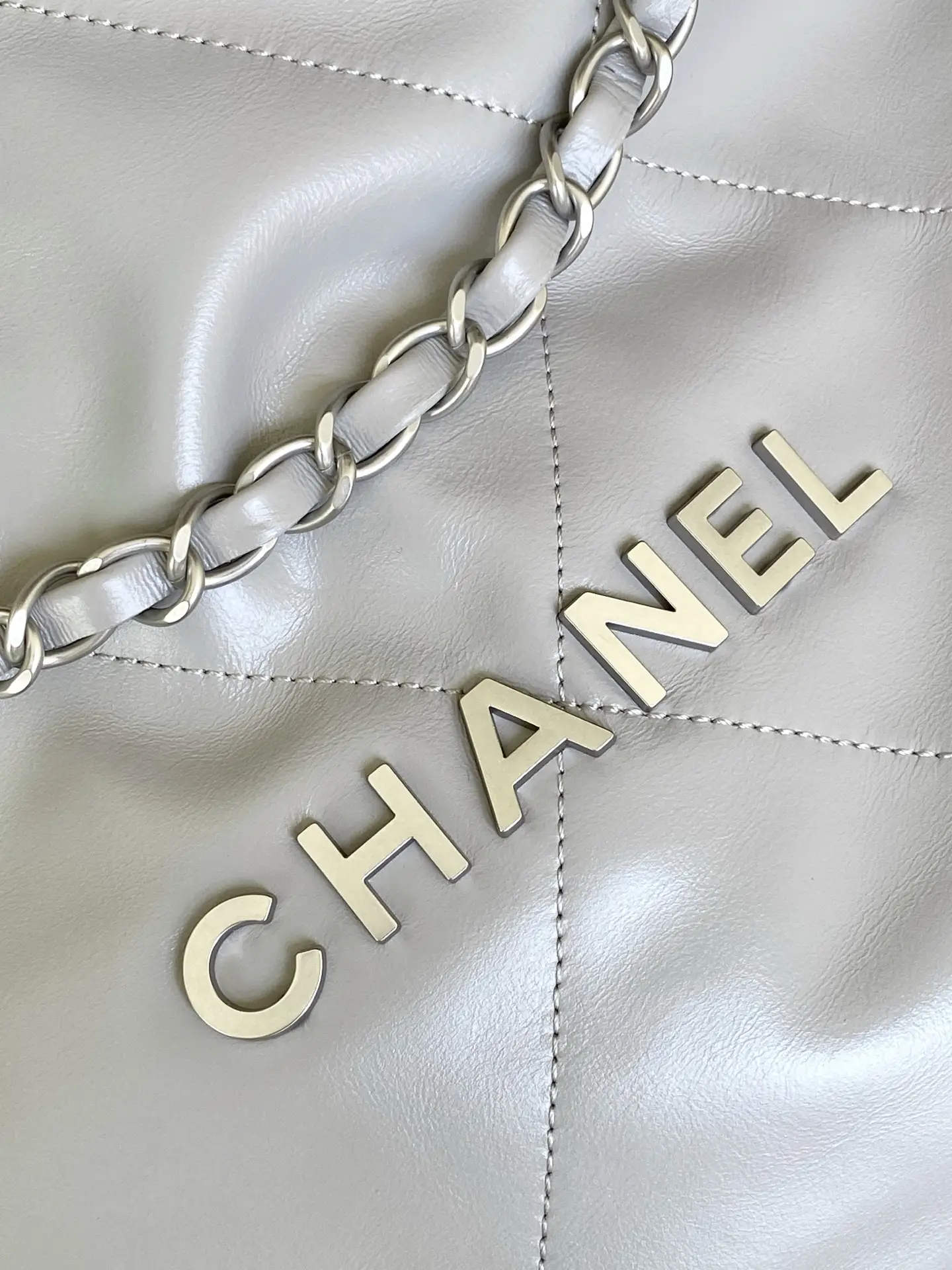 Chanel 22 Small Handbag AS3260 Gray