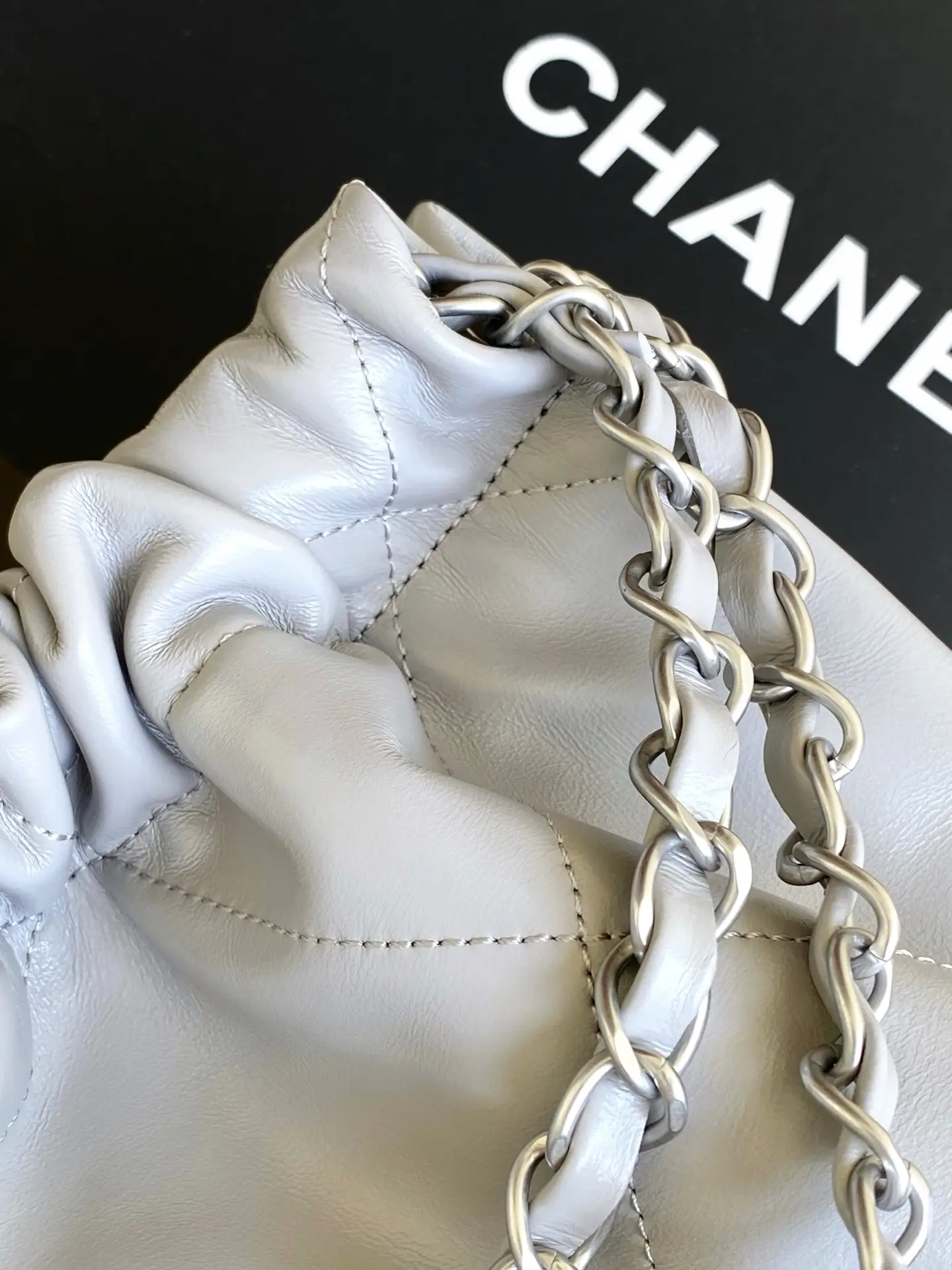 Chanel 22 Small Handbag AS3260 Gray