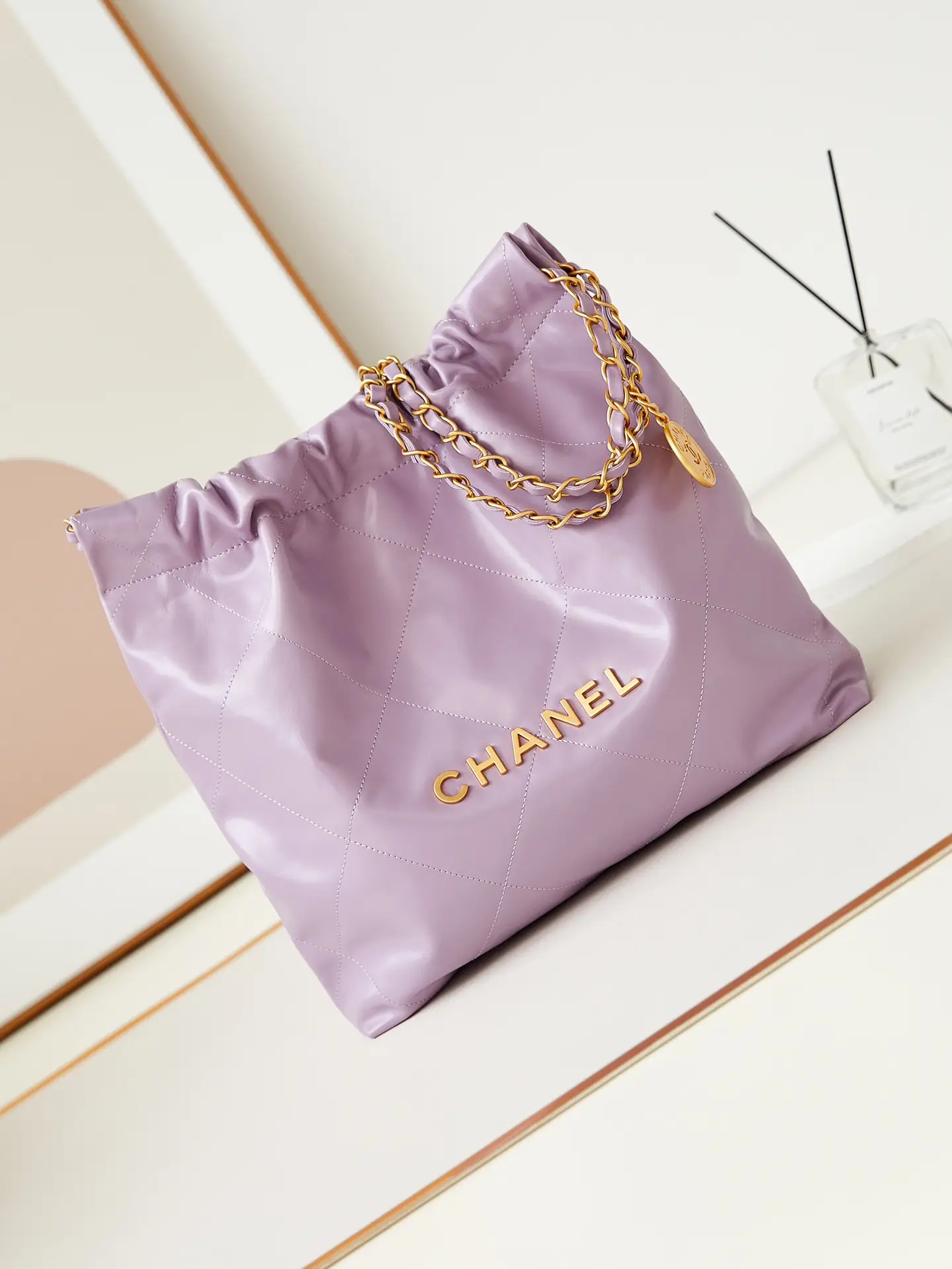 Chanel 22 Small Handbag AS3260 Purple