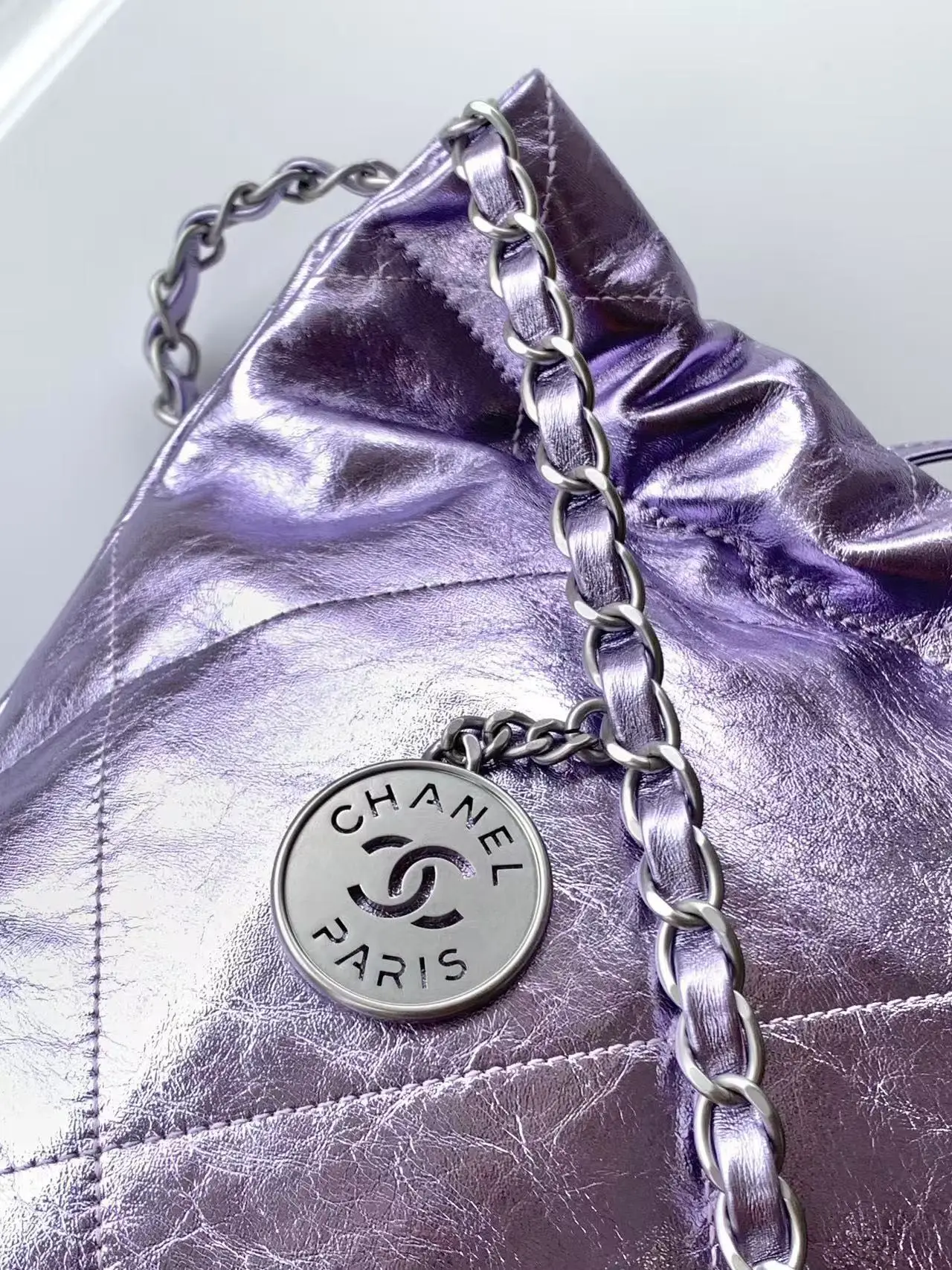 Chanel 22 Small Handbag AS3260 Purple
