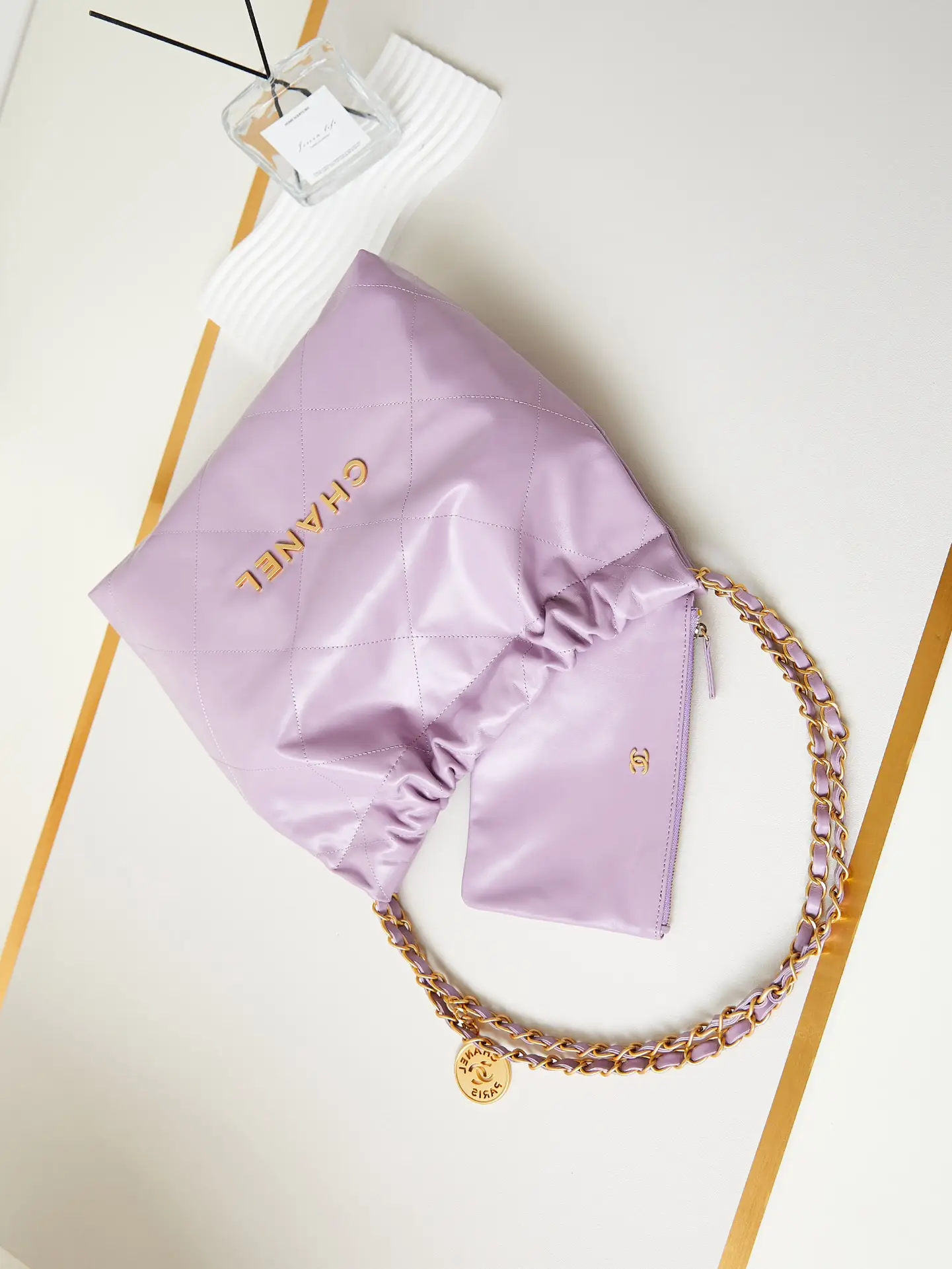 Chanel 22 Small Handbag AS3260 Purple