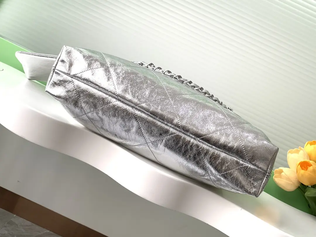 Chanel 22 Small Handbag AS3260 Sliver