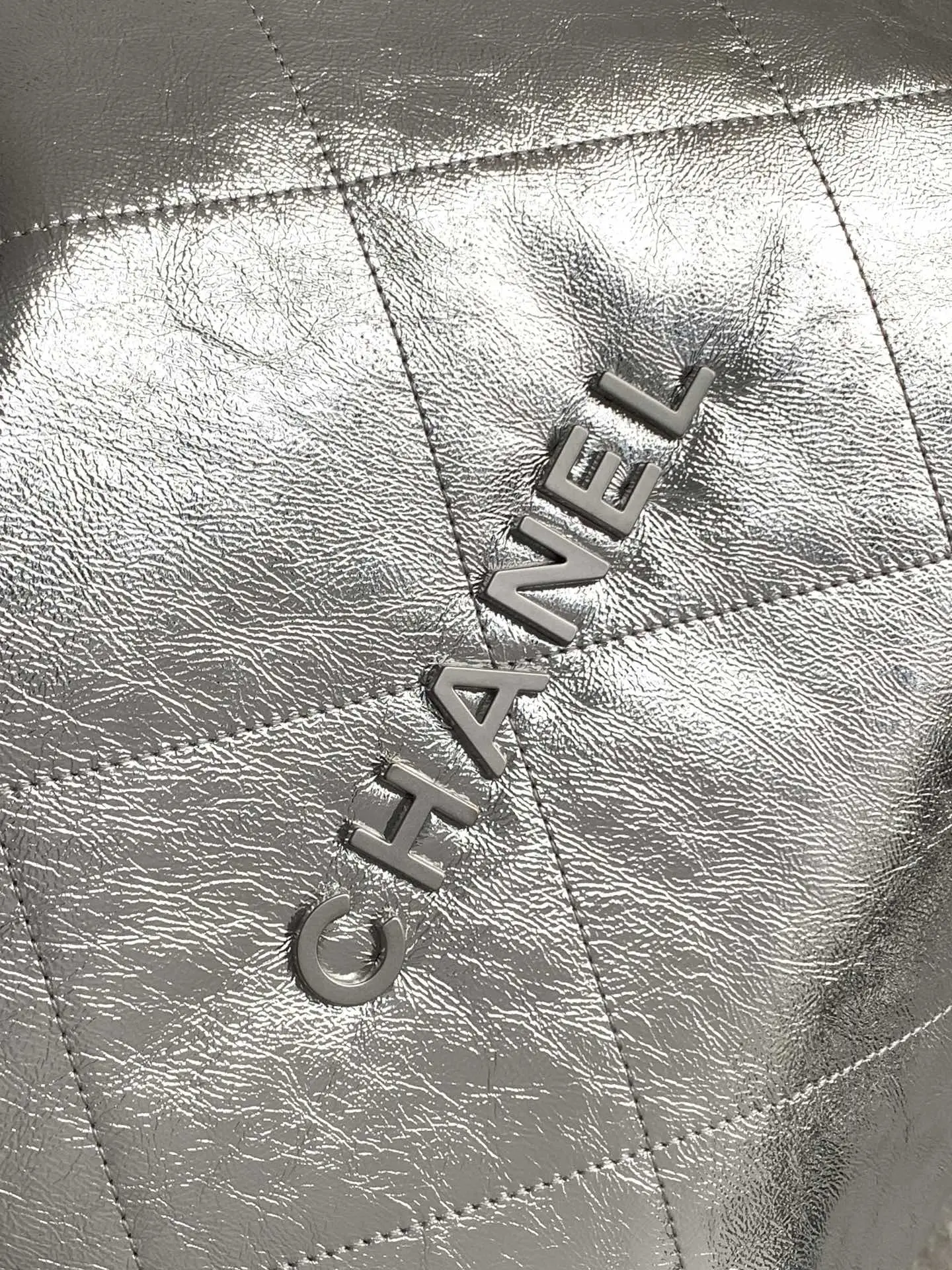 Chanel 22 Small Handbag AS3260 Sliver