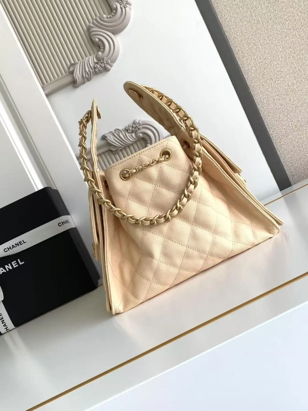 Chanel 25 Small Hobo Bag AS5293 Light Apricot