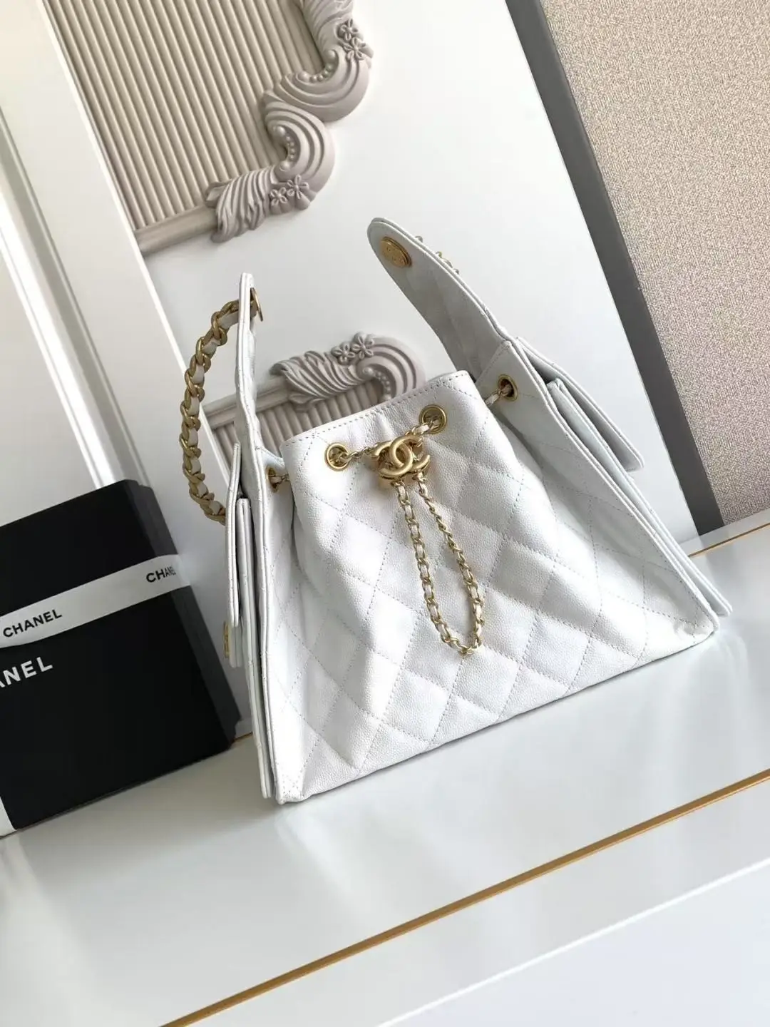 Chanel 25 Small Hobo Bag AS5293 White