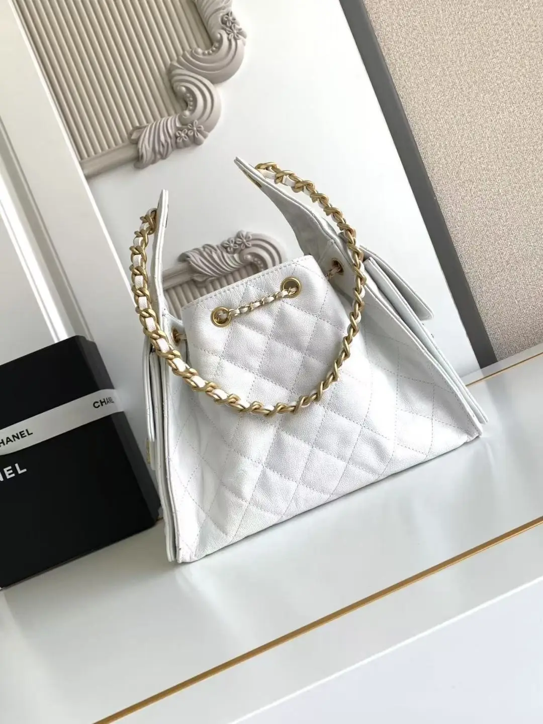 Chanel 25 Small Hobo Bag AS5293 White