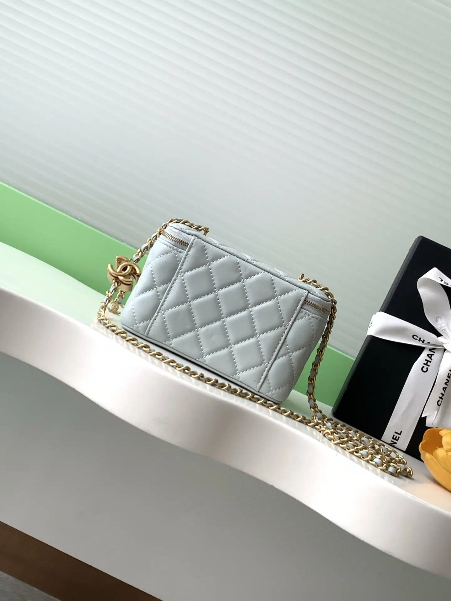 Chanel 25 Vanity Case AP3940 Light Blue