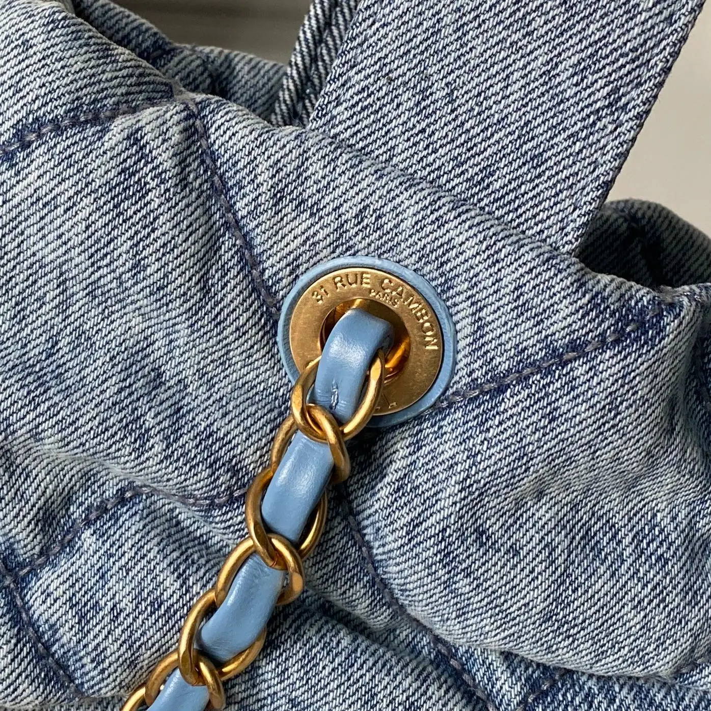 Chanel Bow Bag AS5695 Blue Denim