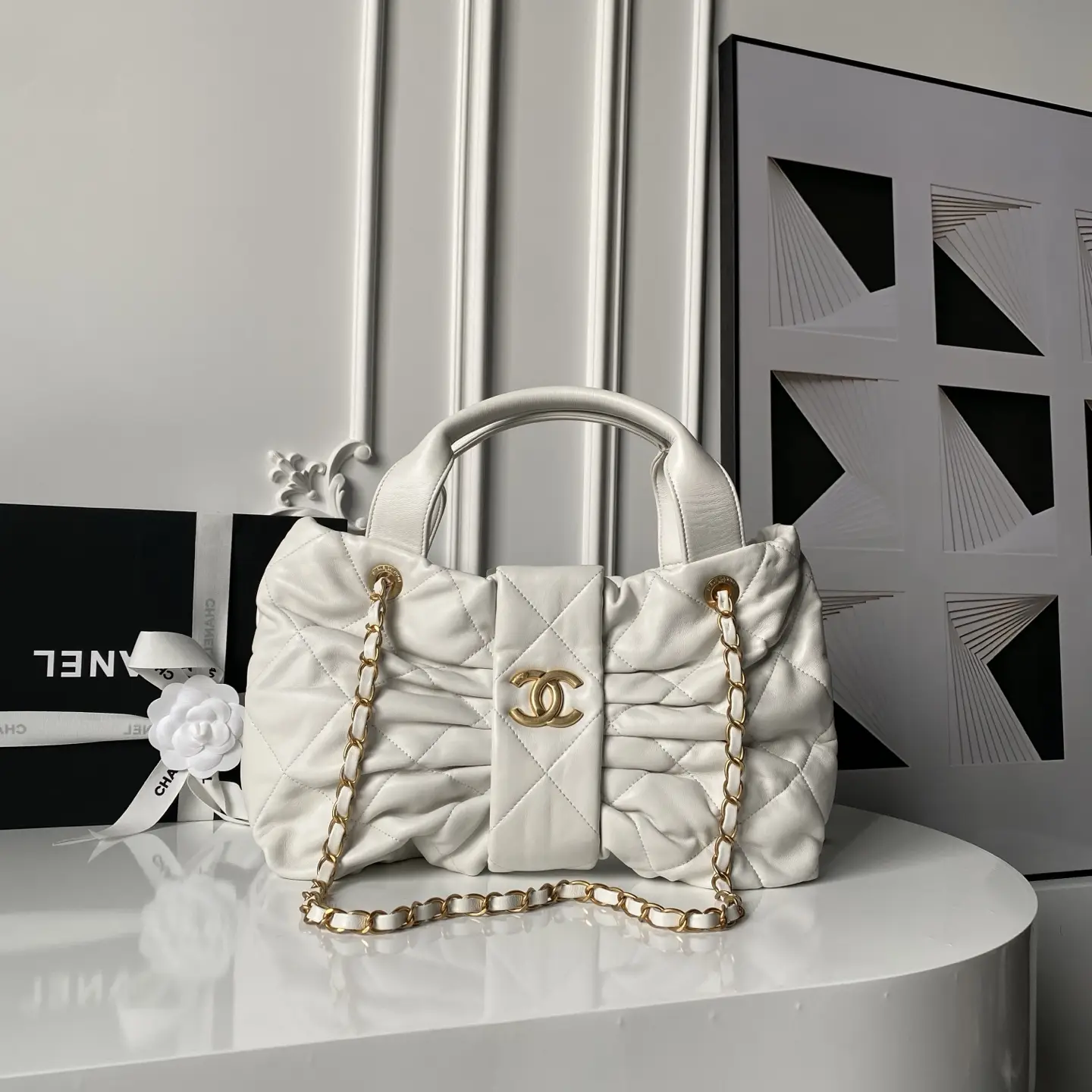 Chanel Bow Bag AS5695 White