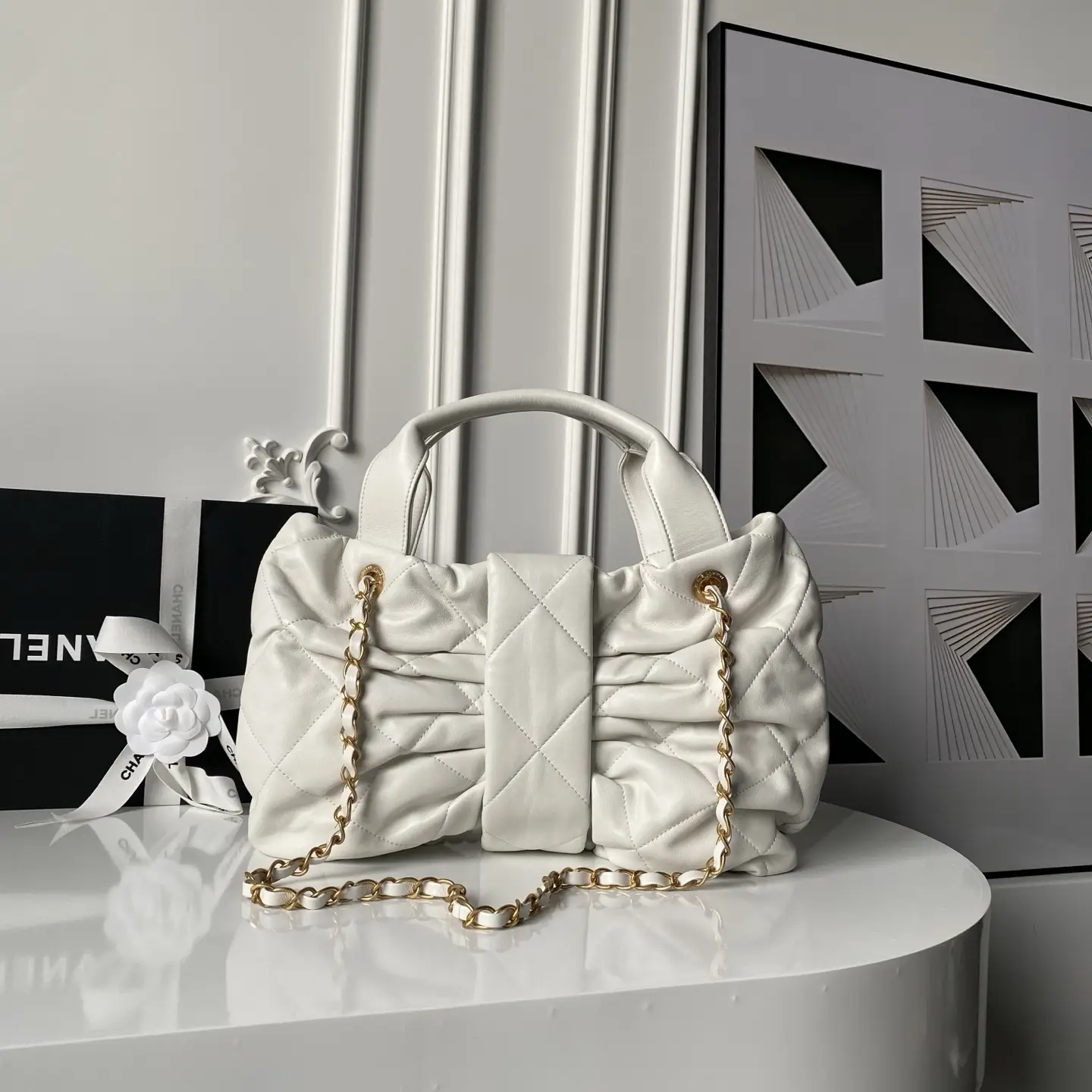 Chanel Bow Bag AS5695 White