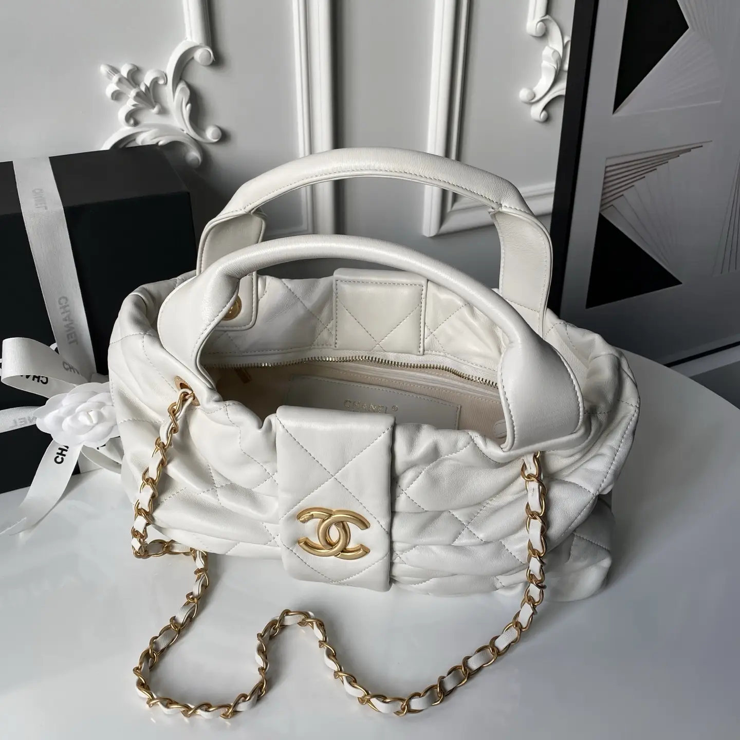 Chanel Bow Bag AS5695 White