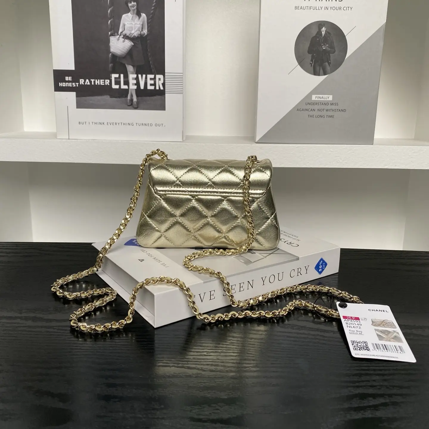 Chanel Clutch With Chain AP4593 Champagne Gold