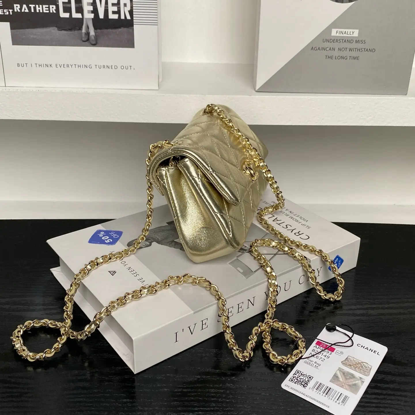 Chanel Clutch With Chain AP4593 Champagne Gold