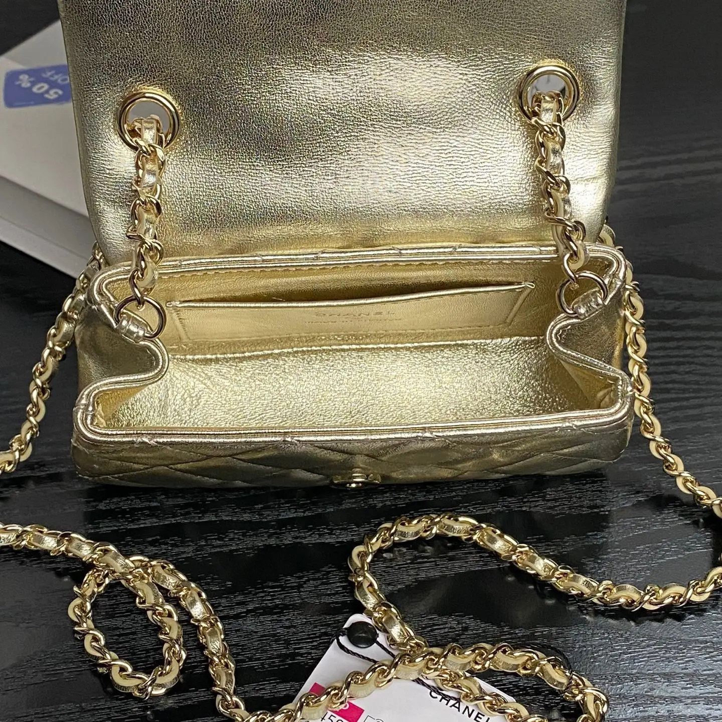 Chanel Clutch With Chain AP4593 Champagne Gold
