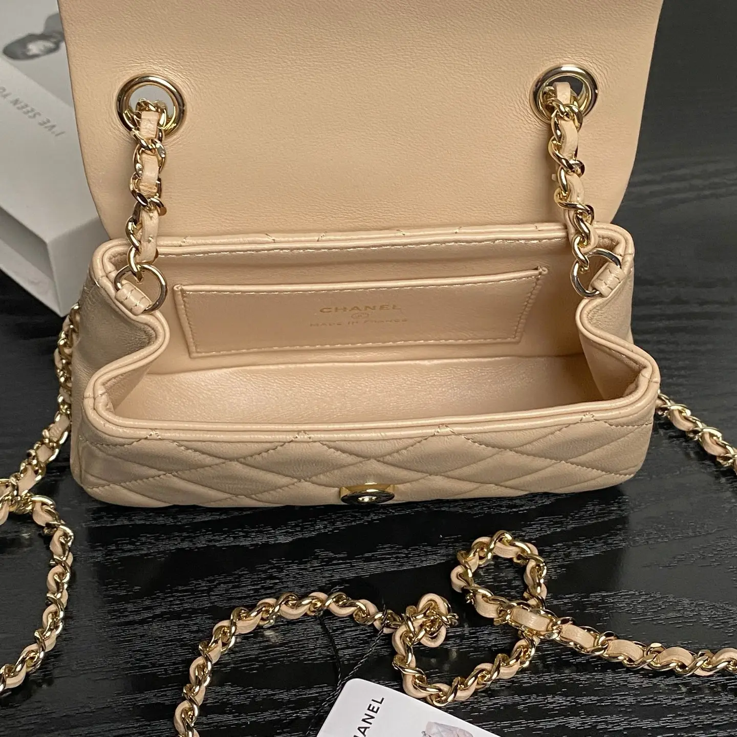 Chanel Clutch With Chain AP4593 Milk Tea